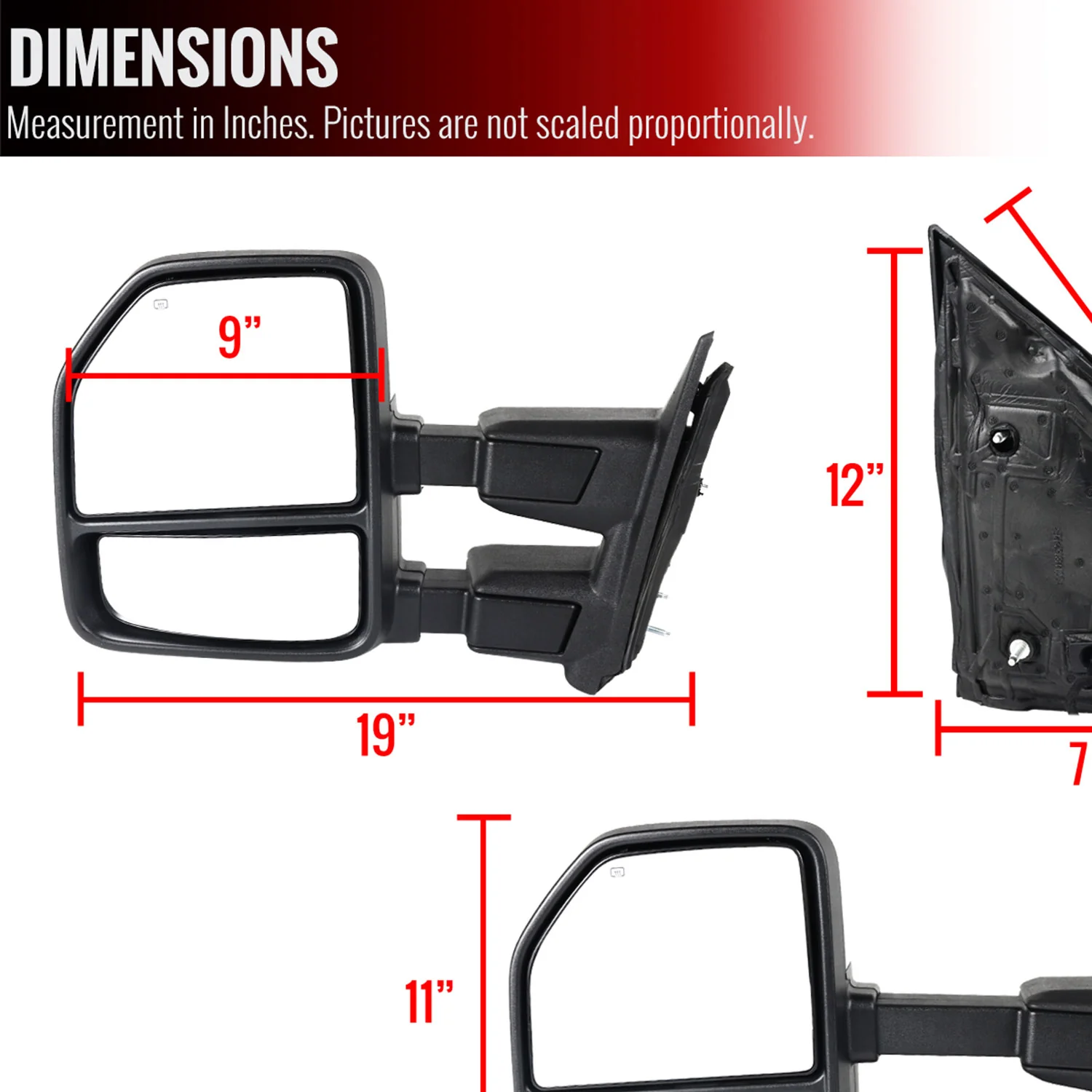1999-2016 Ford F-250/F-350/F450 Heated Chrome Towing Mirrors Smoke Turn Signal - Image 8