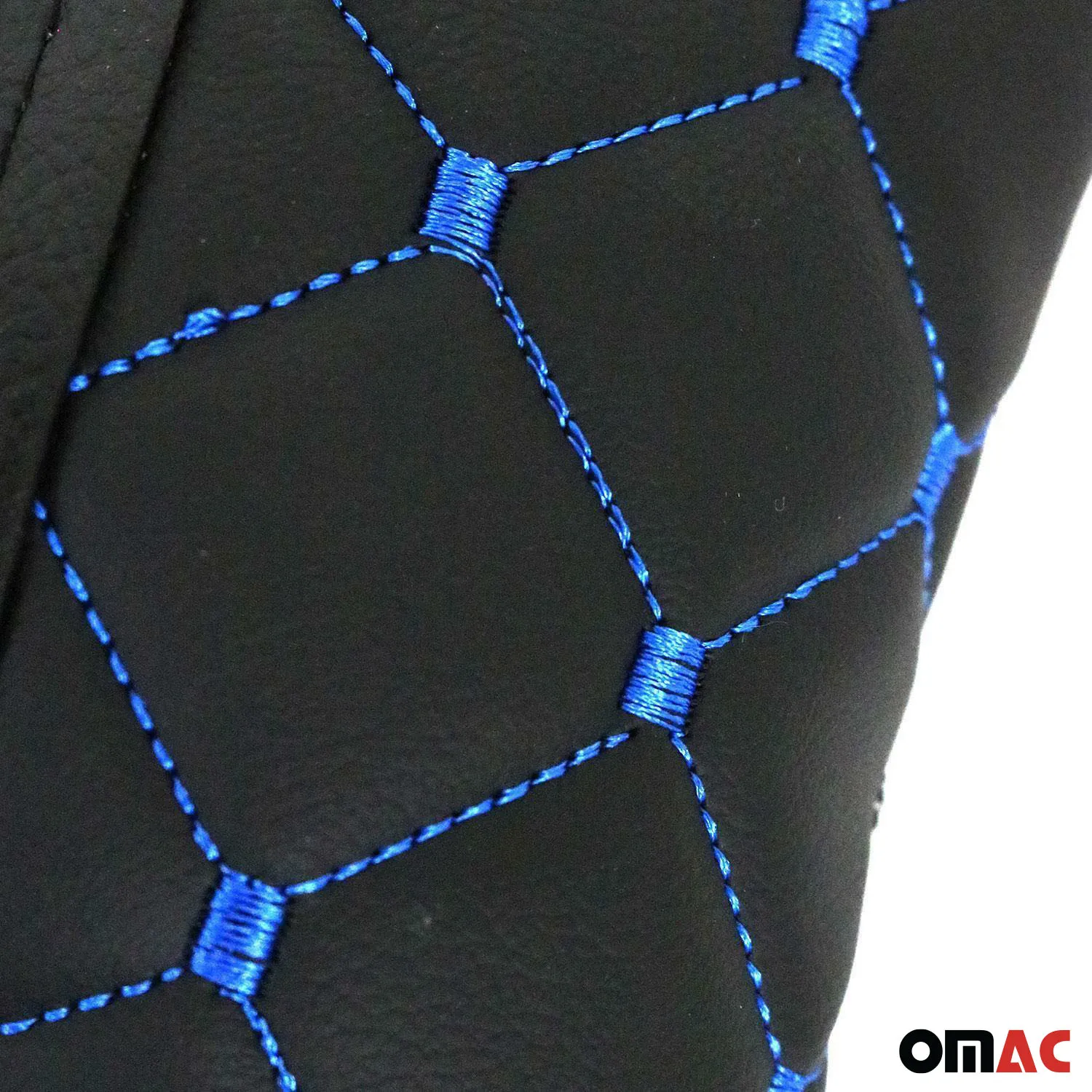 1x Car Seat Neck Pillow Head Shoulder Rest Pad PU Leather Black Blue Stitches - Image 6