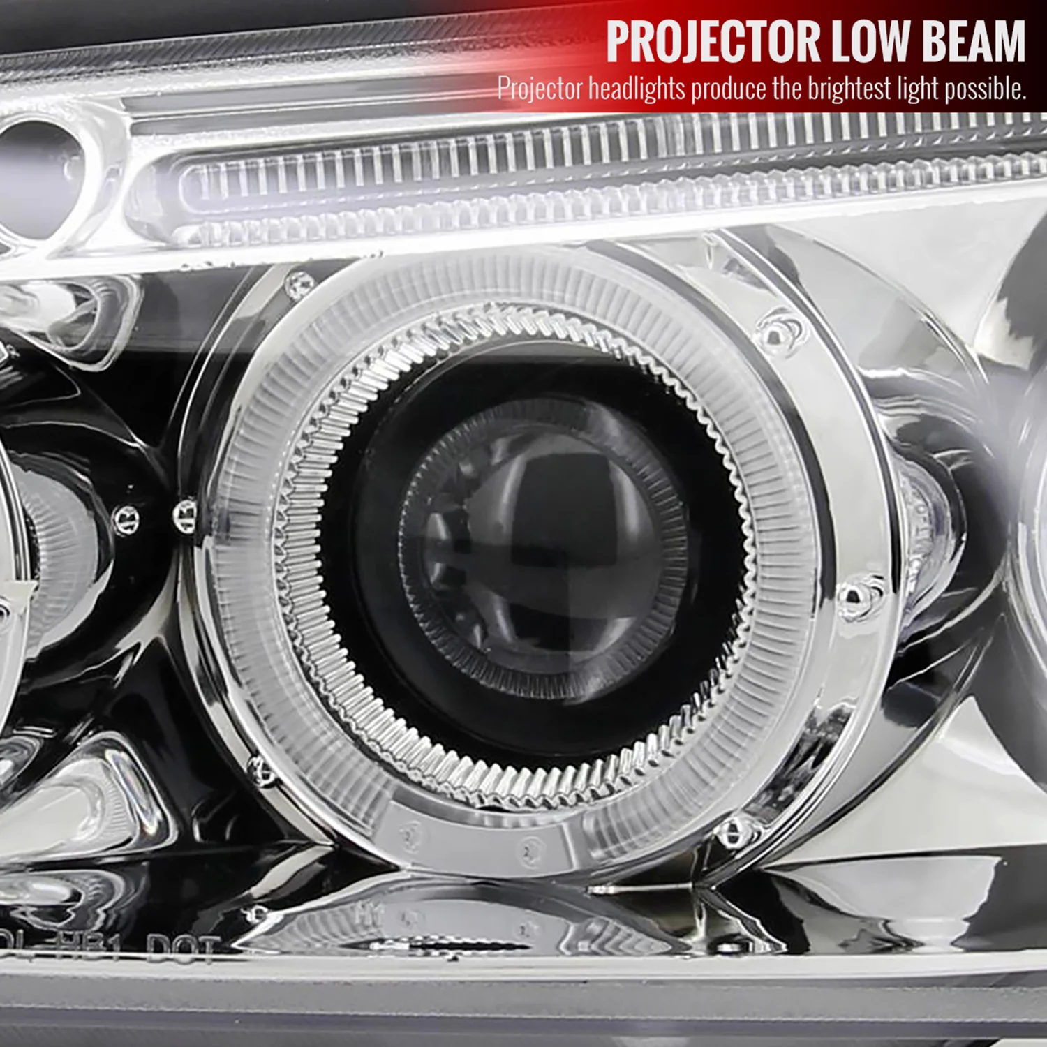 2000-2001 Nissan Maxima Dual Halo Projector Headlights Chrome/Clear Lens - Image 4