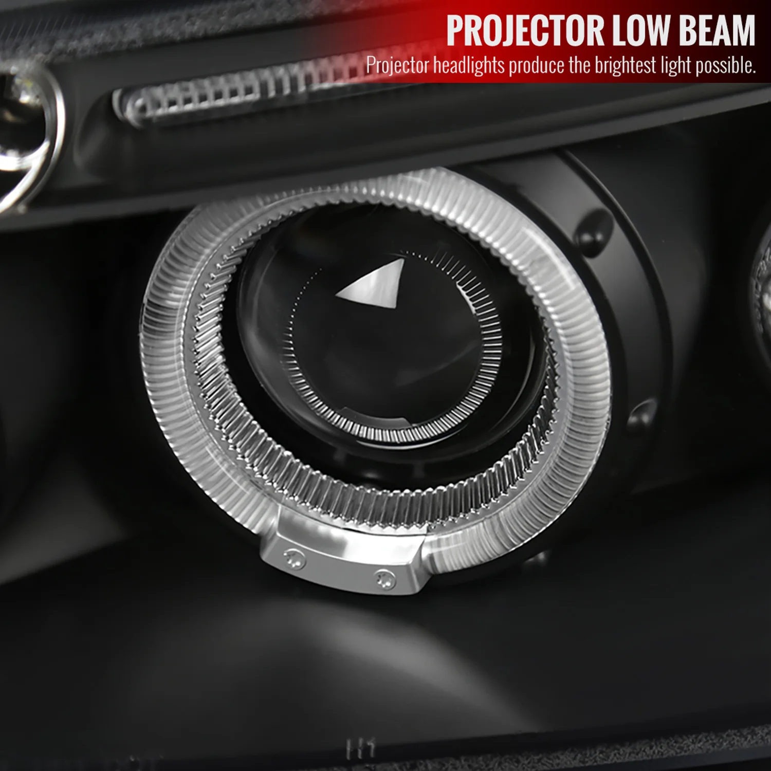 2000-2001 Nissan Maxima Dual Halo Projector Headlights Matte Black/Clear Lens - Image 4