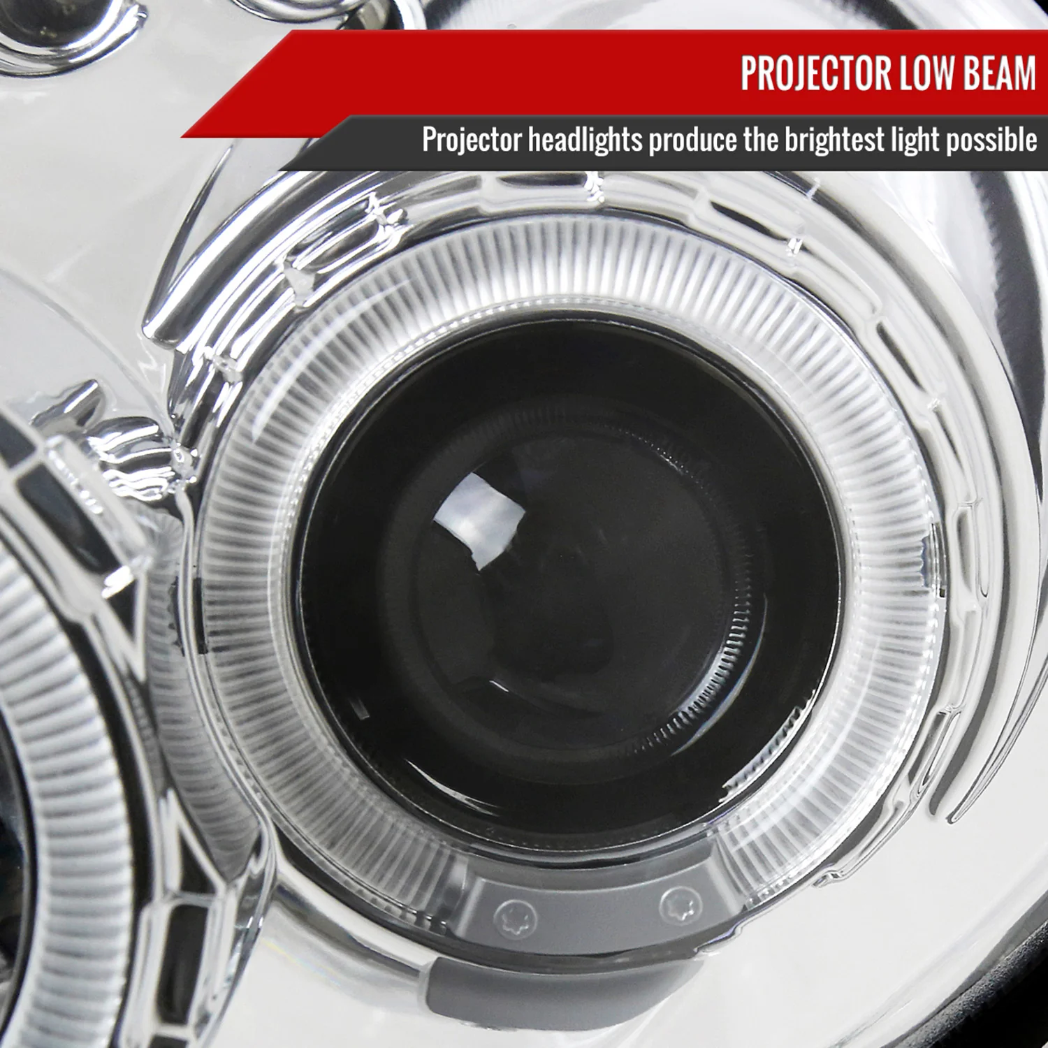 2000-2002 Dodge Plymouth Neon Dual Halo Projector Headlights Chrome/Clear Lens - Image 3