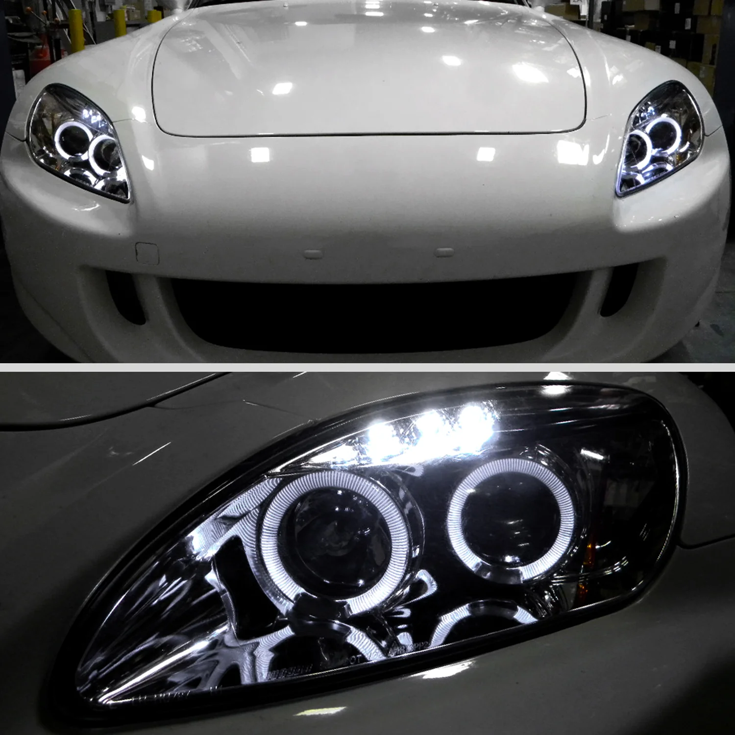 2000-2003 Honda S2000 AP1 Dual Halo Projector Headlights Chrome/Clear Lens - Image 10