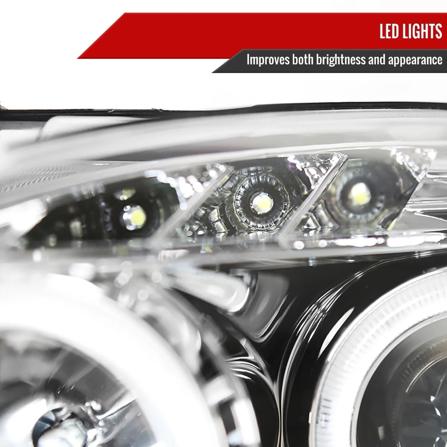 2000-2003 Honda S2000 AP1 Dual Halo Projector Headlights Chrome/Clear Lens - Image 6