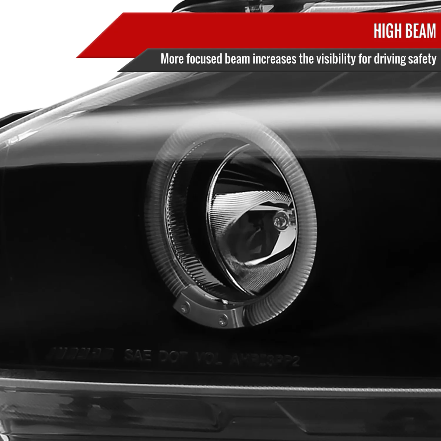 2000-2003 Honda S2000 AP1 Dual Halo Projector Headlights Matte Black/Clear - Image 3