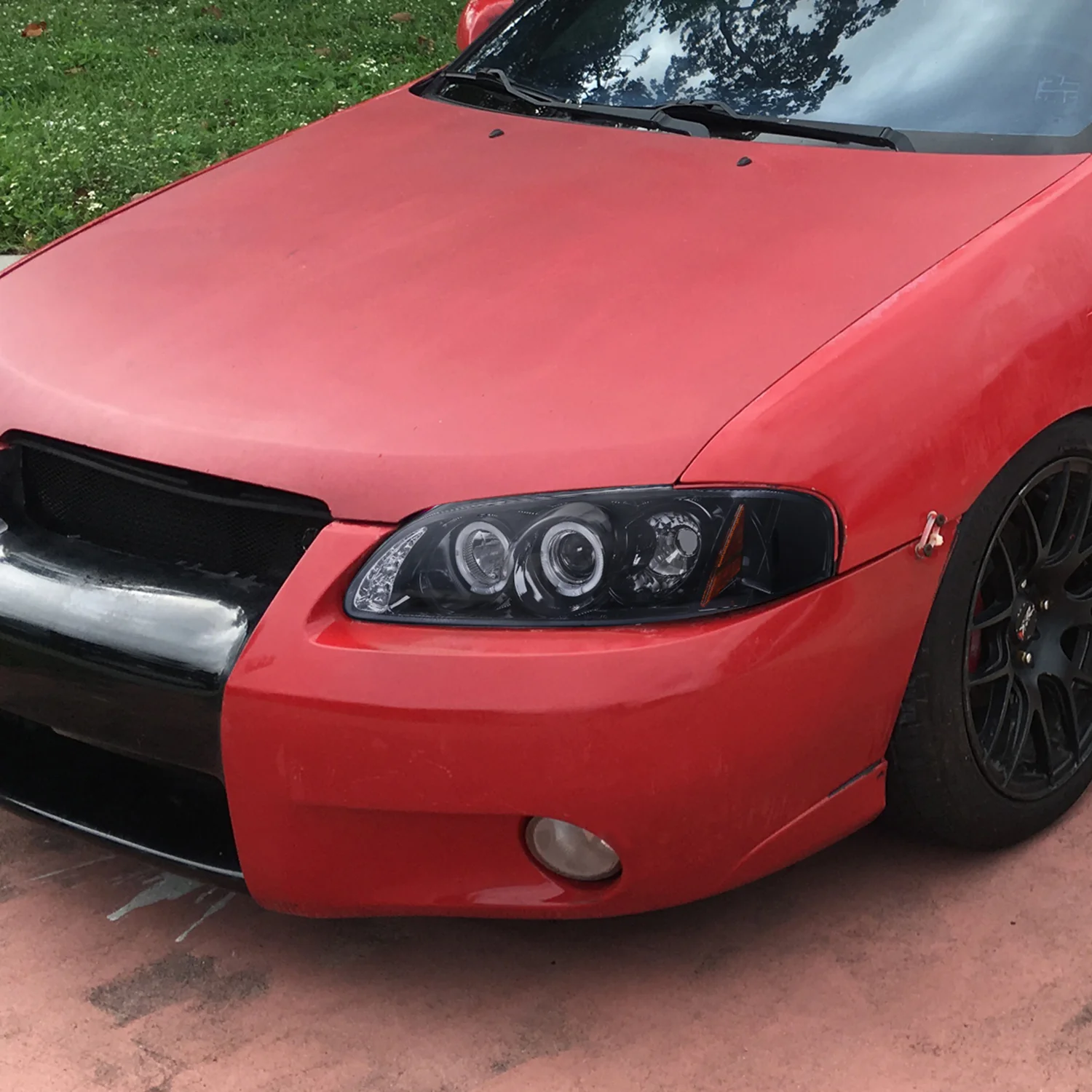2000-2003 Nissan Sentra Dual Halo Projector Headlights Glossy Black/Smoke Lens - Image 9