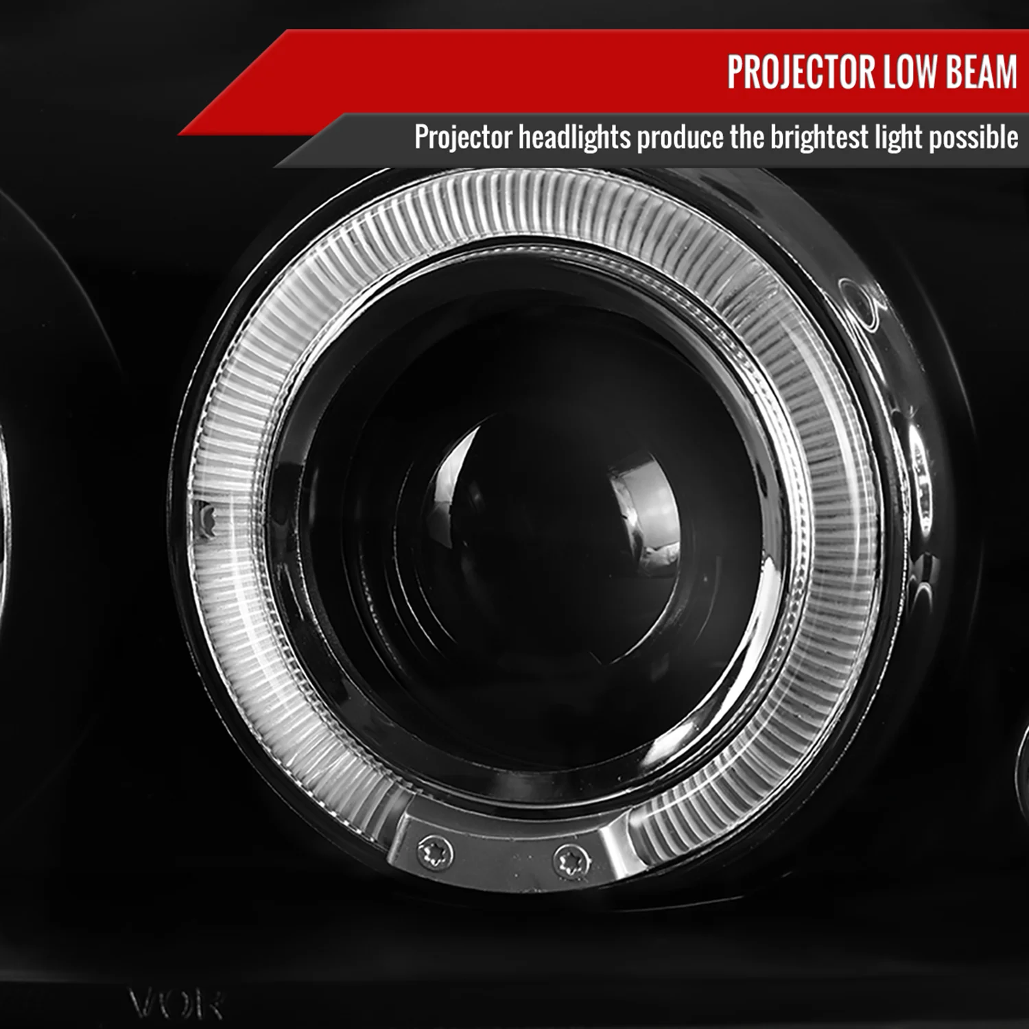 2000-2005 Chevy Impala Dual Halo Projector Headlights Matte Black/Clear Lens - Image 3