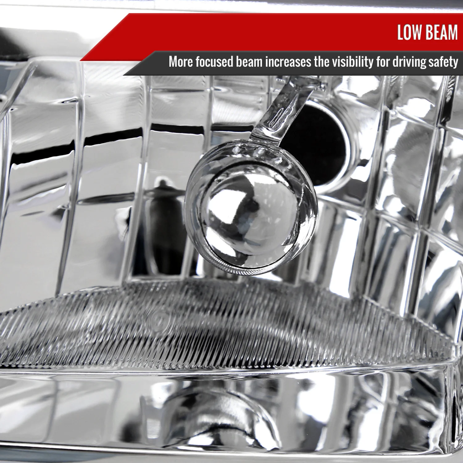 2000-2005 Chevy Impala LED Bar Factory Style Headlights Chrome/Clear Lens - Image 3