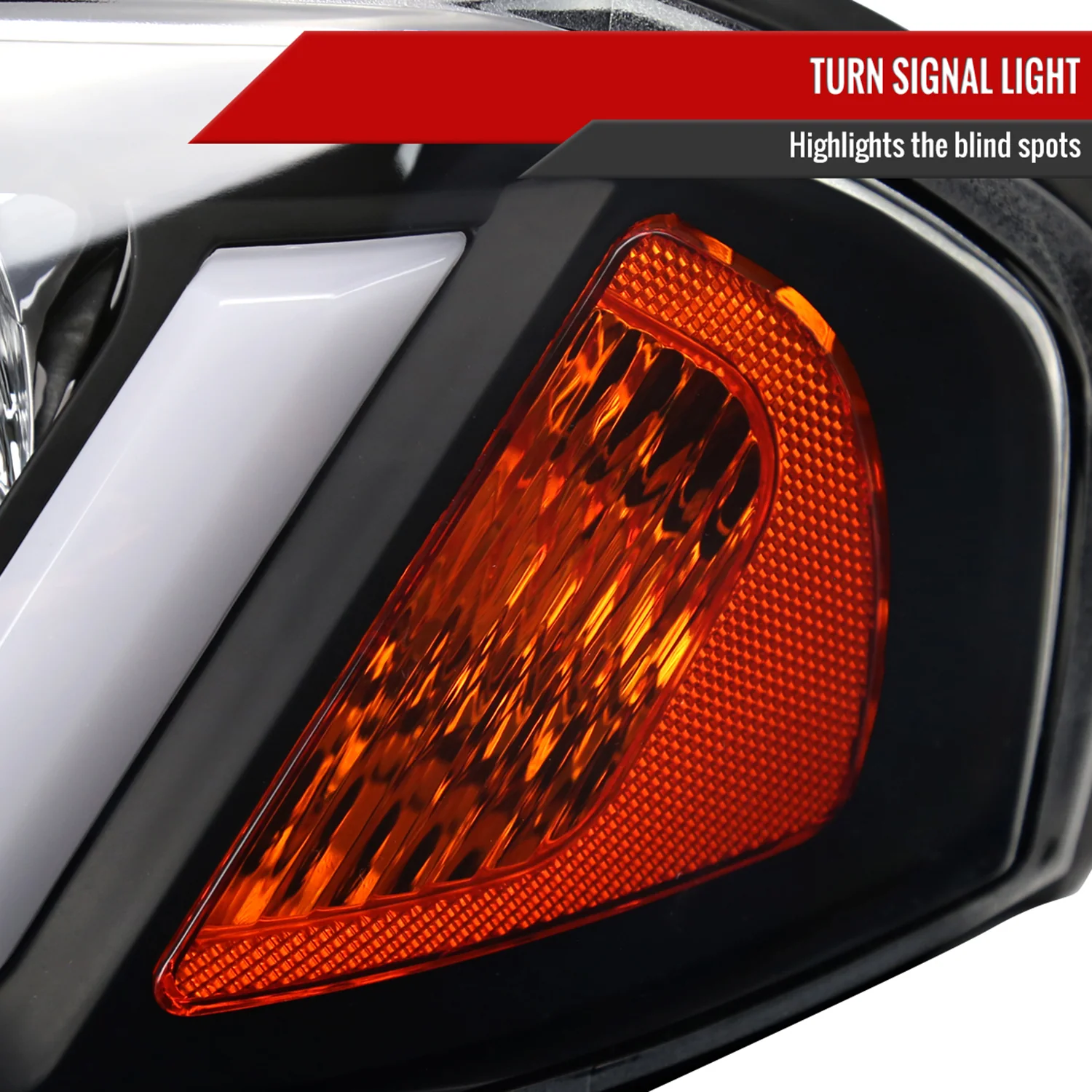 2000-2005 Chevy Impala LED Bar Factory Style Headlights Matte Black/Clear Lens - Image 6