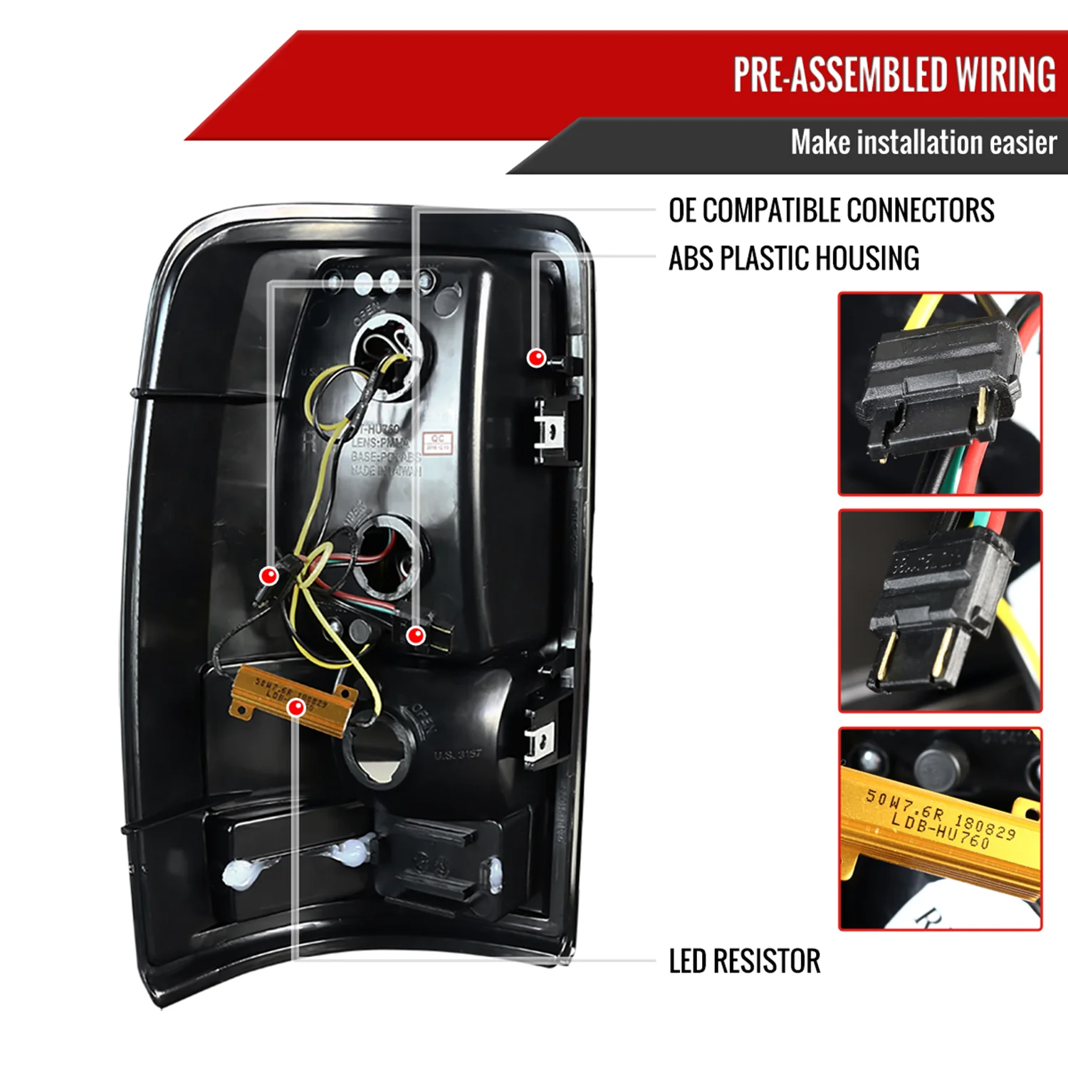 2000-2006 Chevy Suburban/Tahoe/Yukon/XL LED Tail Lights Glossy Black/Smoke - Image 7