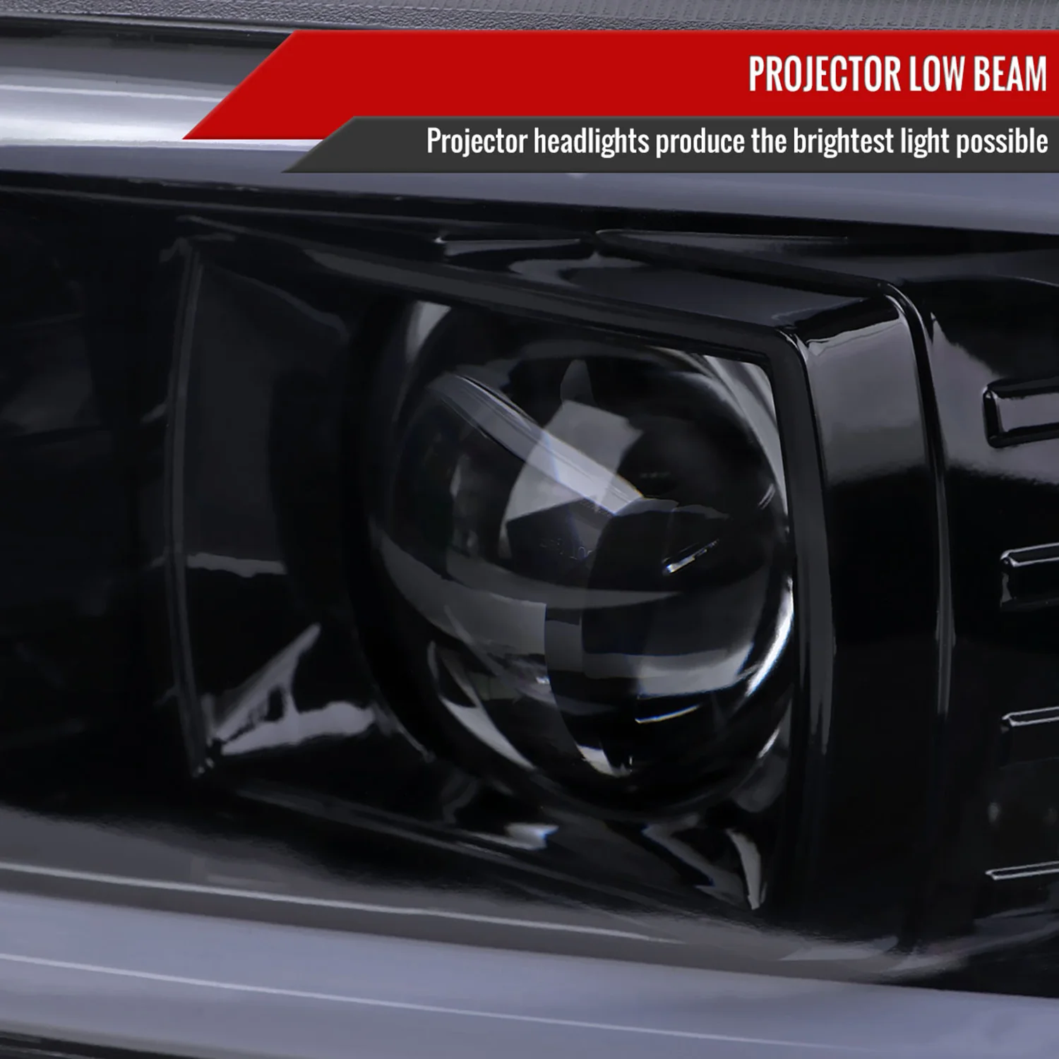 2000-2006 GMC Sierra/Denali/Yukon LED Strip Projector Headlights Black/Smoke - Image 3