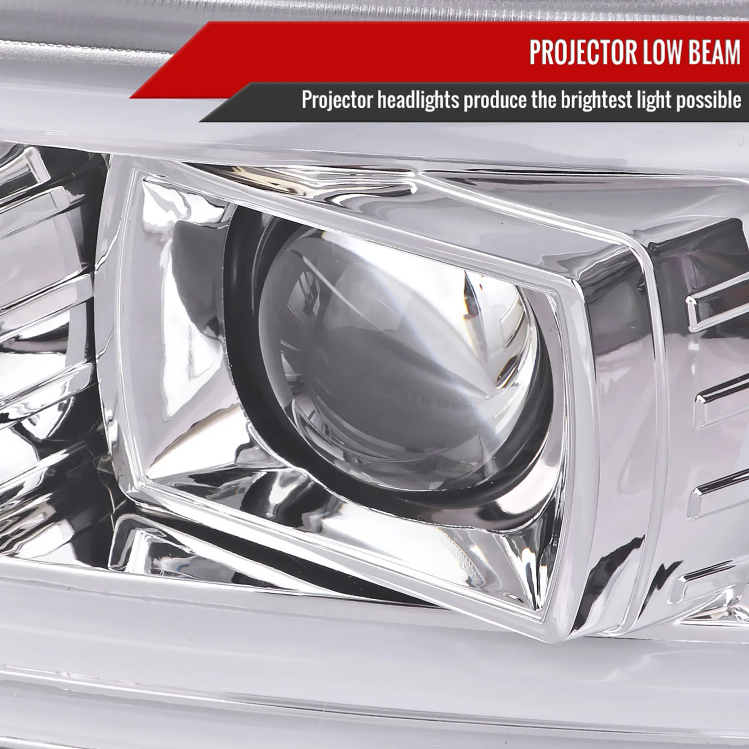2000-2006 GMC Sierra/Denali/Yukon LED Strip Projector Headlights Chrome/Clear - Image 3
