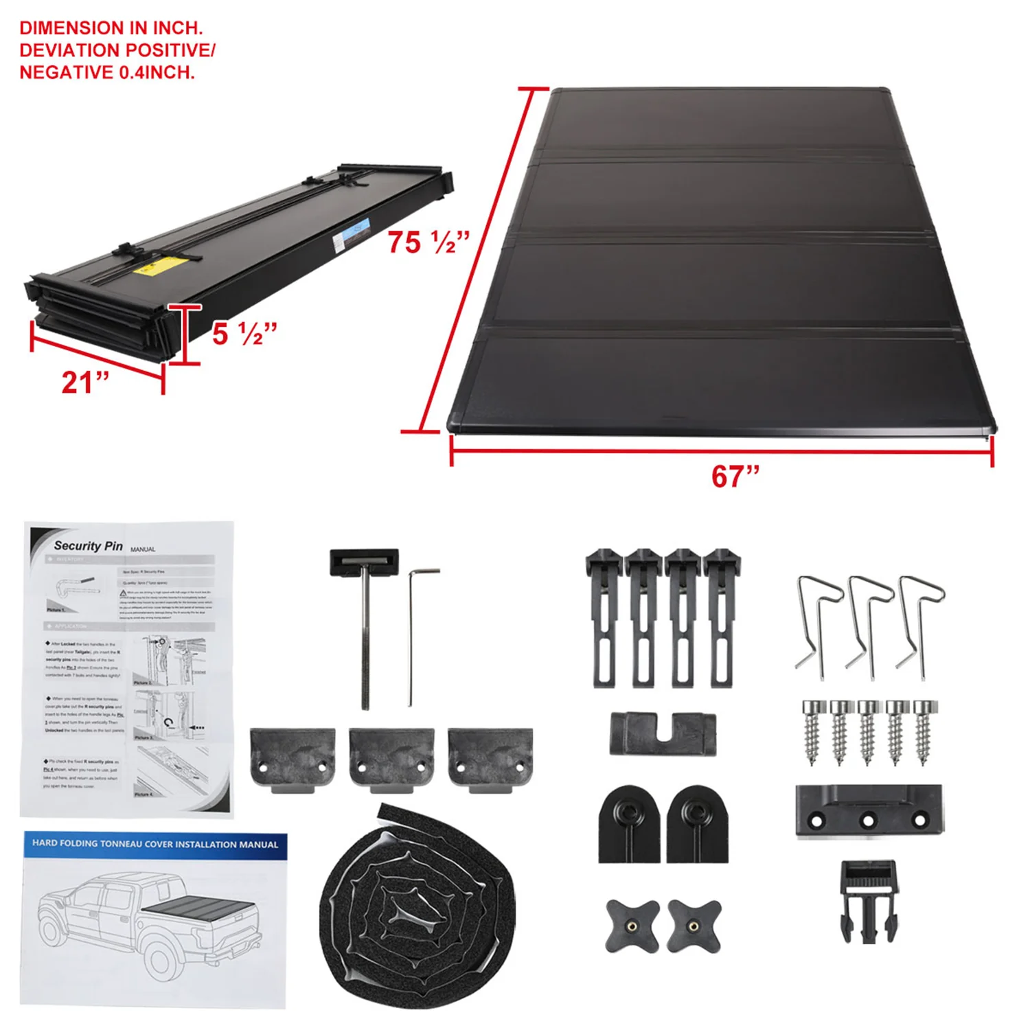2000-2006 Toyota Tundra 6'6" Short Bed Hard Quad-Fold Tonneau Cover - Image 9