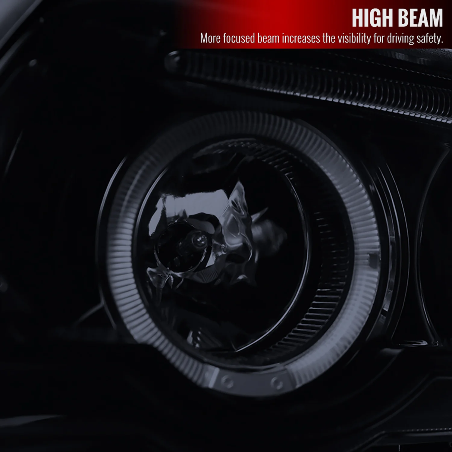 2001-2003 BMW E53 X5 Dual Halo Projector Headlights Glossy Black/Smoke Lens - Image 4