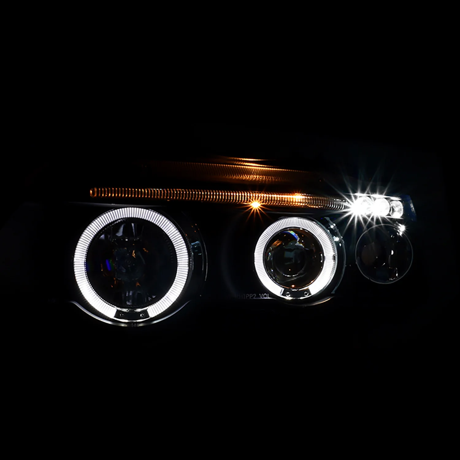 2001-2003 BMW E53 X5 Dual Halo Projector Headlights Matte Black/Clear Lens - Image 2