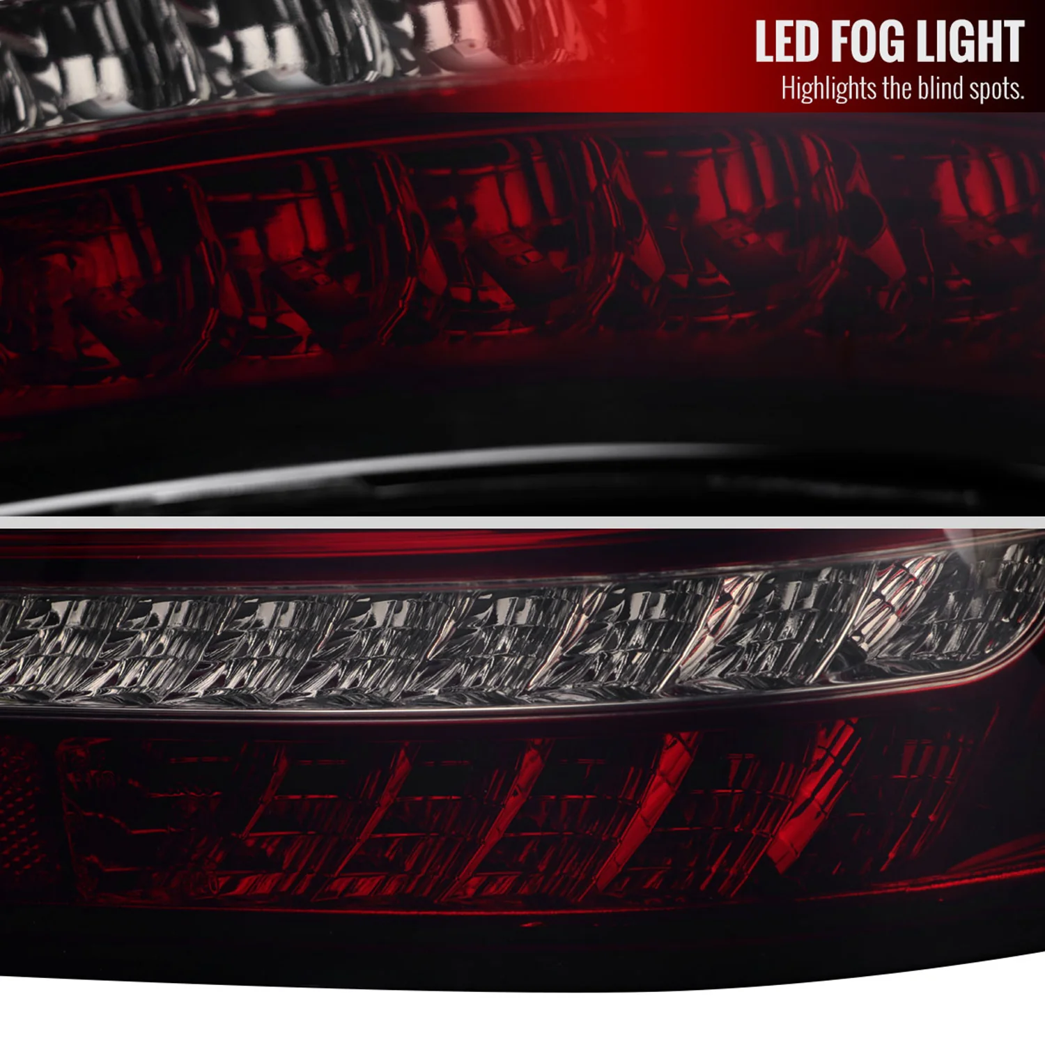 2001-2004 Mercedes Benz W203 C-Class Signal LED Tail Lights Chrome/Red Smoke - Image 6