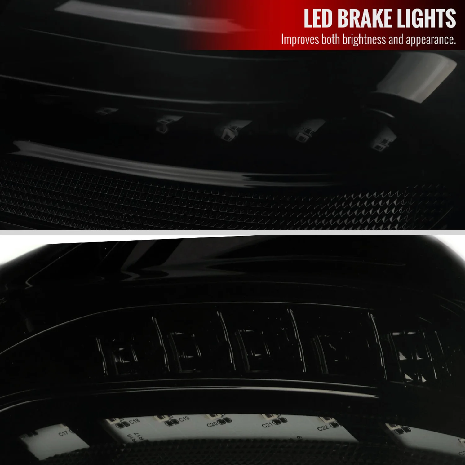 2001-2004 Mercedes Benz W203 C-Class Signal LED Tail Lights Glossy Black Dark - Image 5