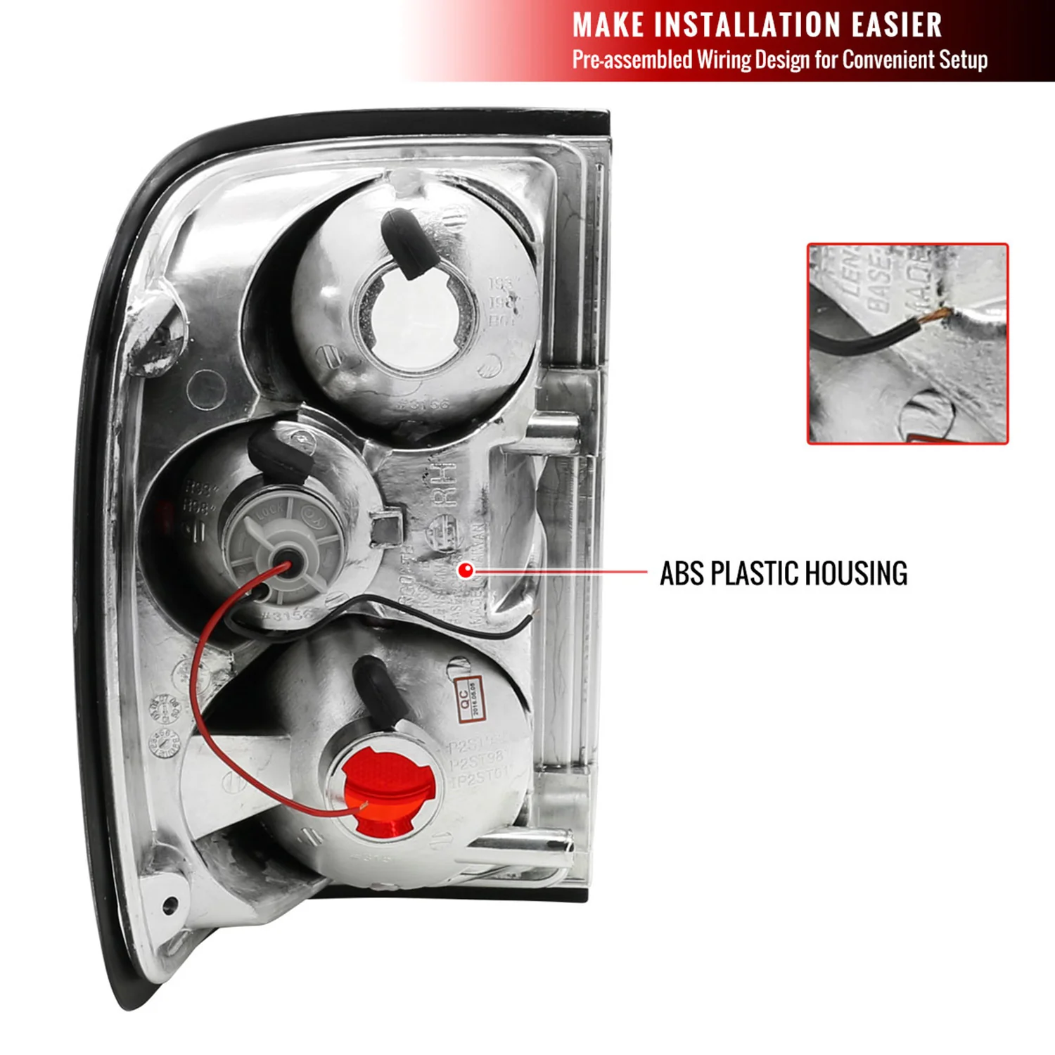 2001-2005 Ford Ranger Tail Lights Matte Black Housing/Clear Lens - Image 8