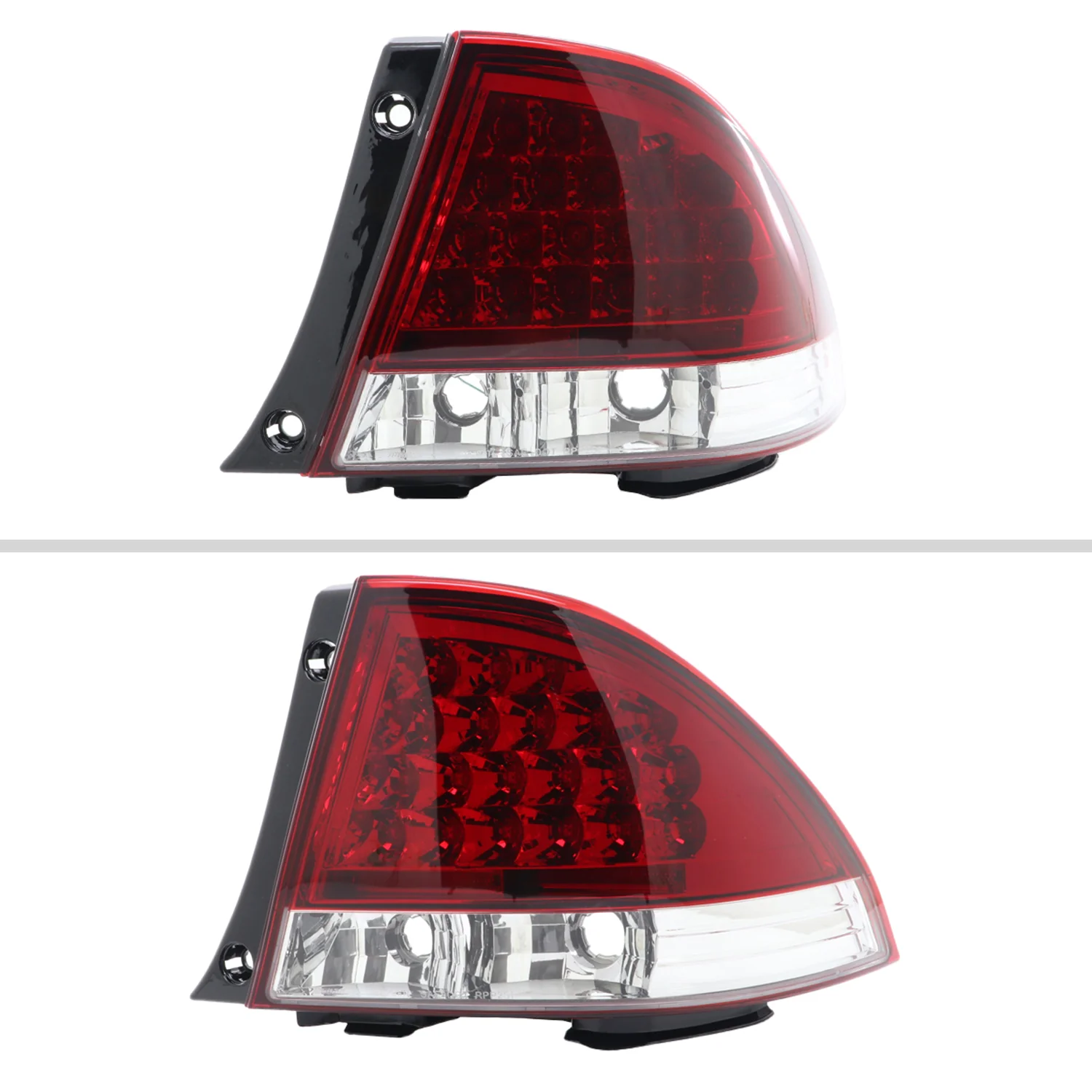 2001-2005 Lexus IS300 LED Tail Lights Chrome Housing/Red Clear Lens - Image 2
