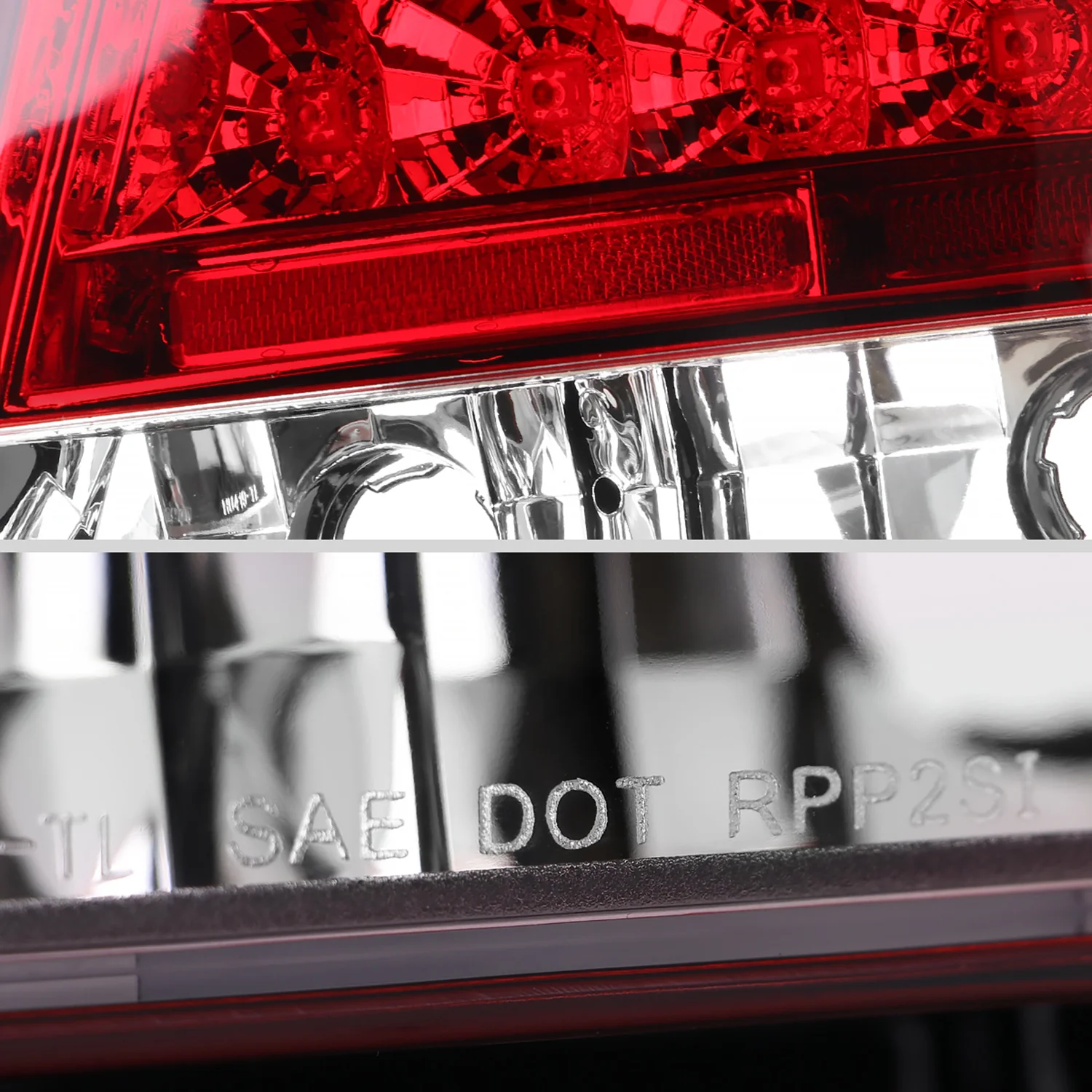 2001-2005 Lexus IS300 LED Tail Lights Chrome Housing/Red Clear Lens - Image 6