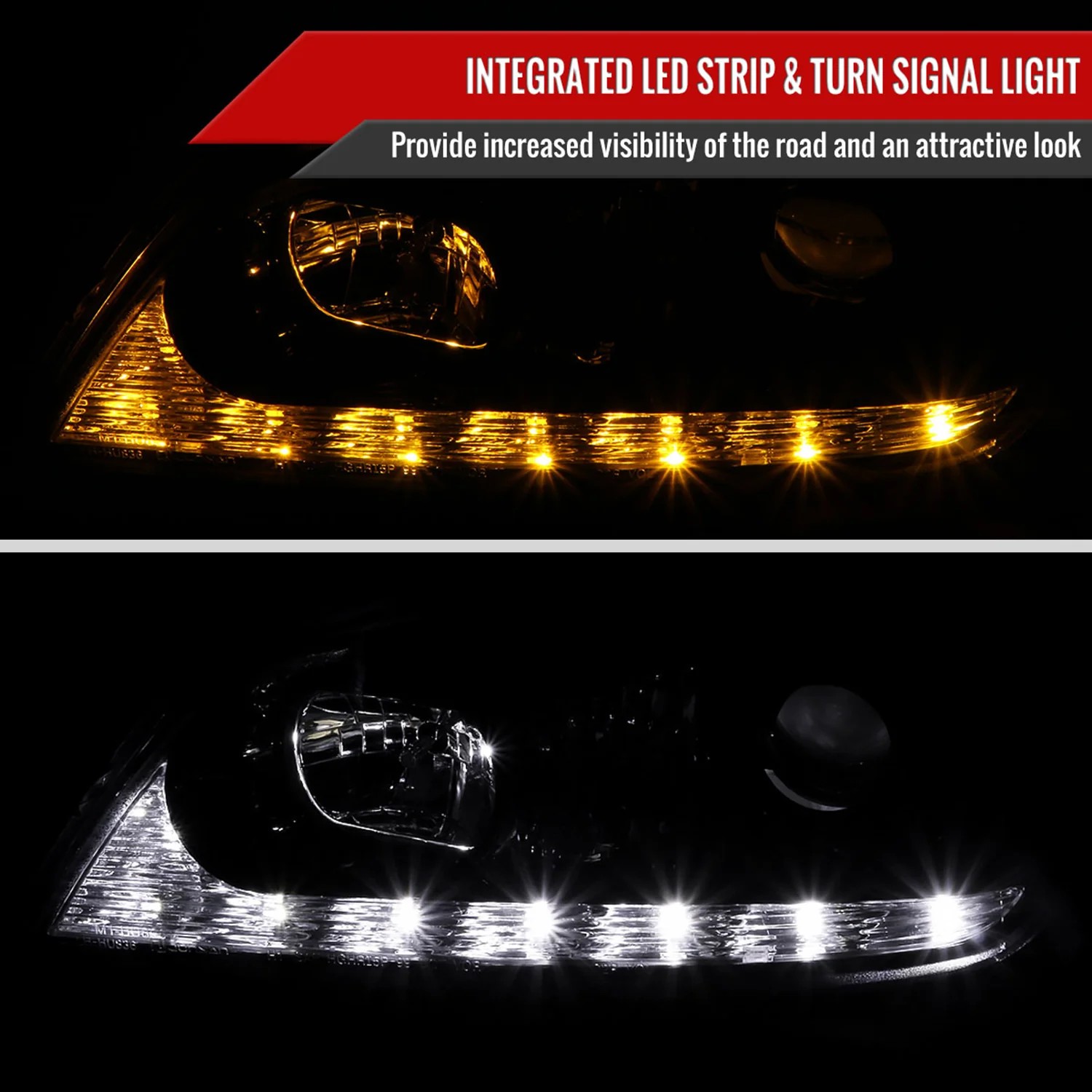 2001-2005 Lexus IS300 Projector Headlights LED Light & LED Signal Lights Smoke - Image 2