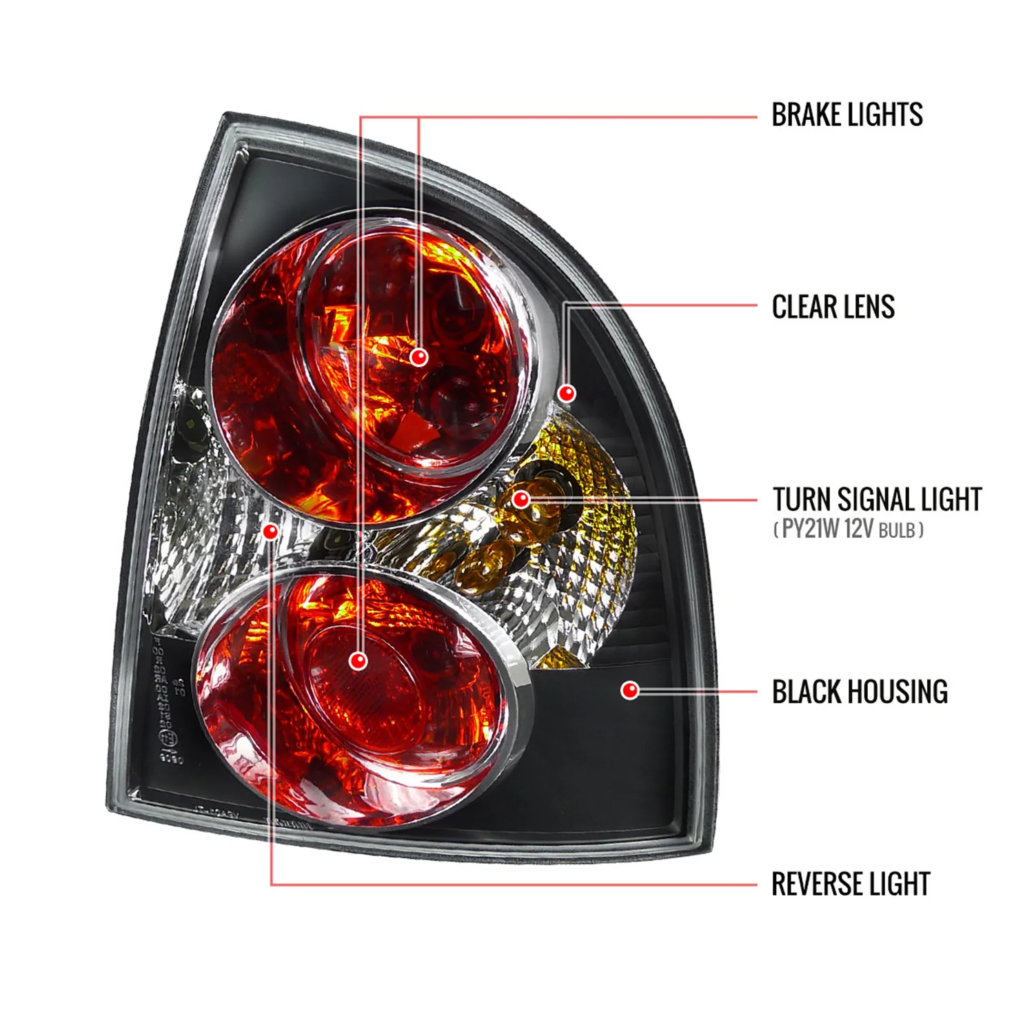 2001-2005 VW Passat Sedan Tail Lights Matte Black Housing/Clear Lens - Image 9