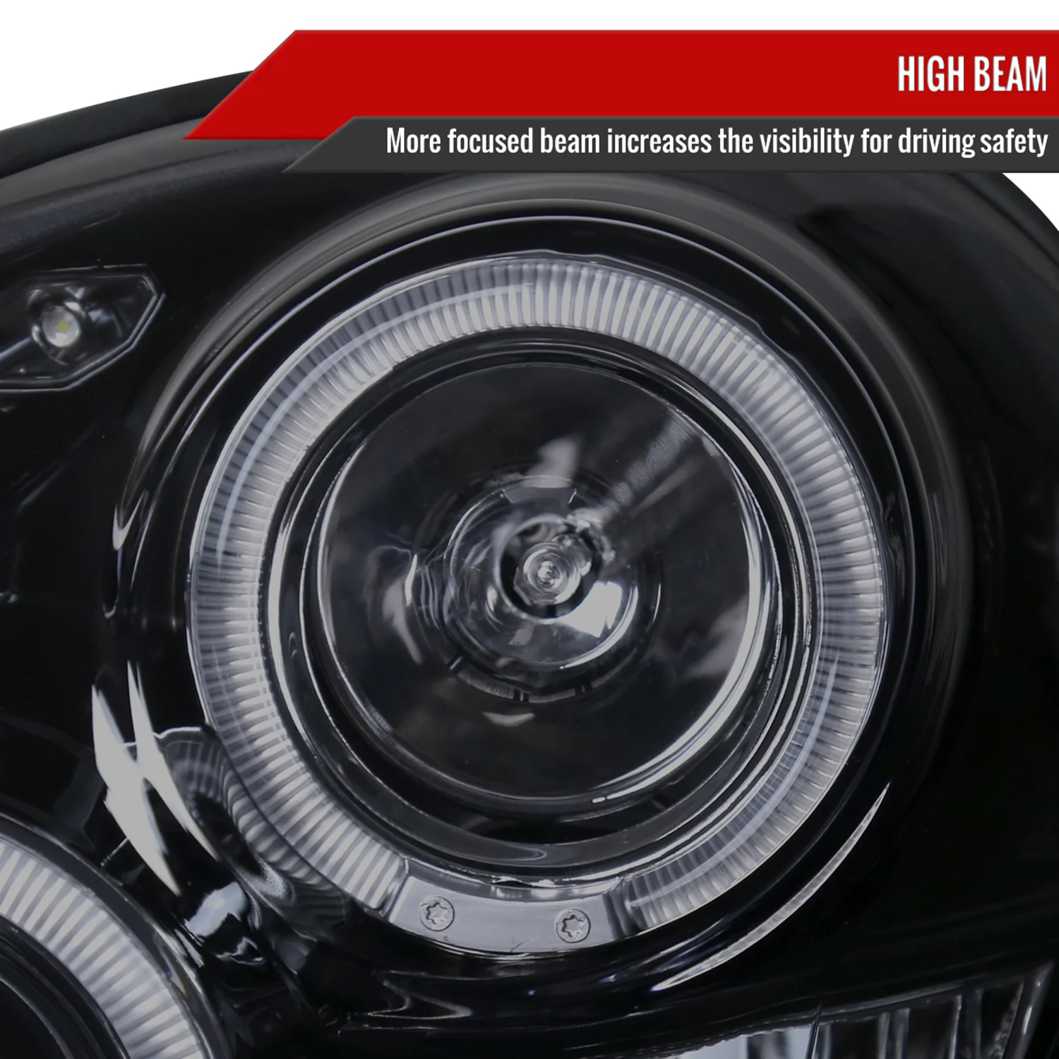 2002-2003 Subaru Impreza Dual Halo Bug Eye Projector Headlights Black/Smoke - Image 4
