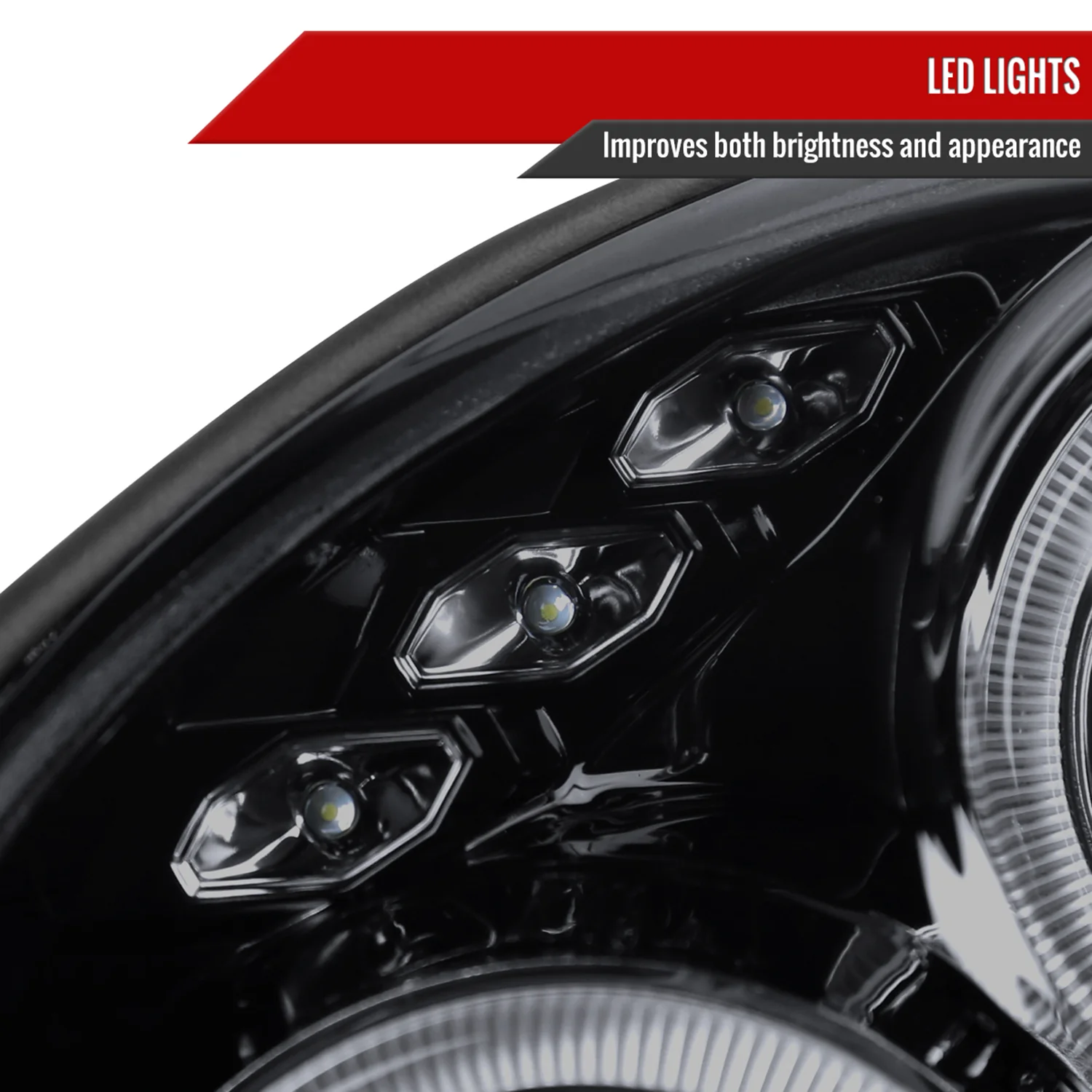 2002-2003 Subaru Impreza Dual Halo Bug Eye Projector Headlights Black/Smoke - Image 5