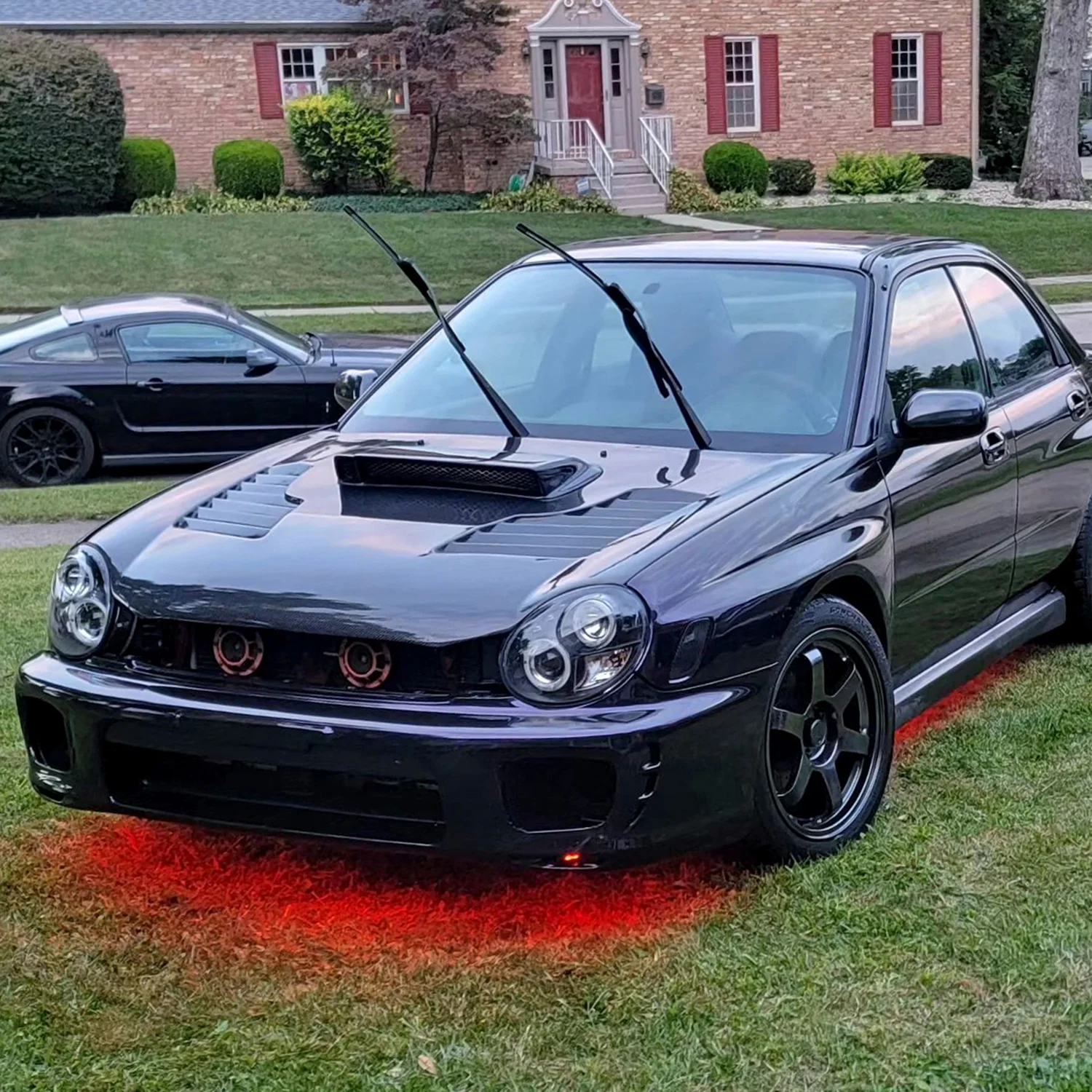 2002-2003 Subaru Impreza Dual Halo Bug Eye Projector Headlights Matt Black - Image 10