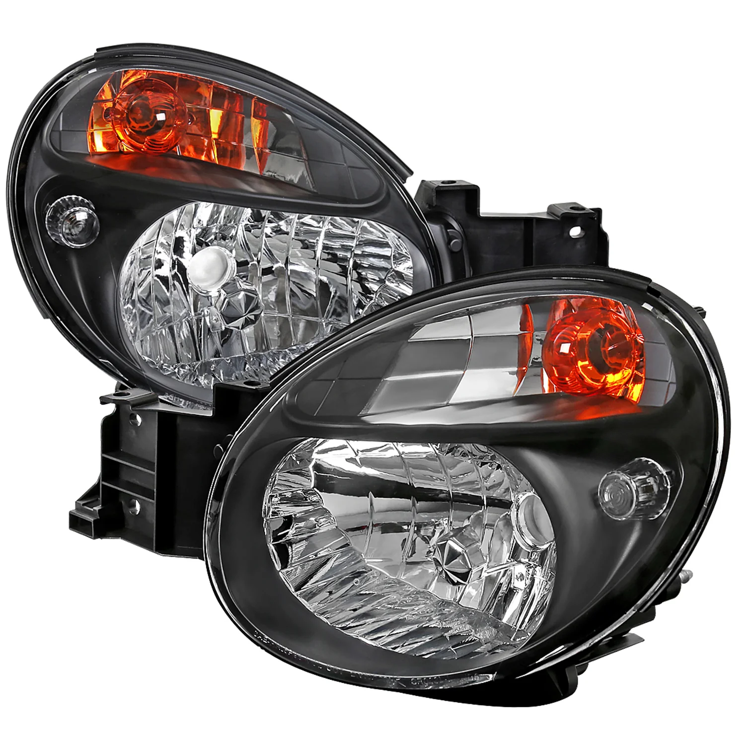 2002-2003 Subaru Impreza OEM Replacement Headlights Matte Black/Clear Lens