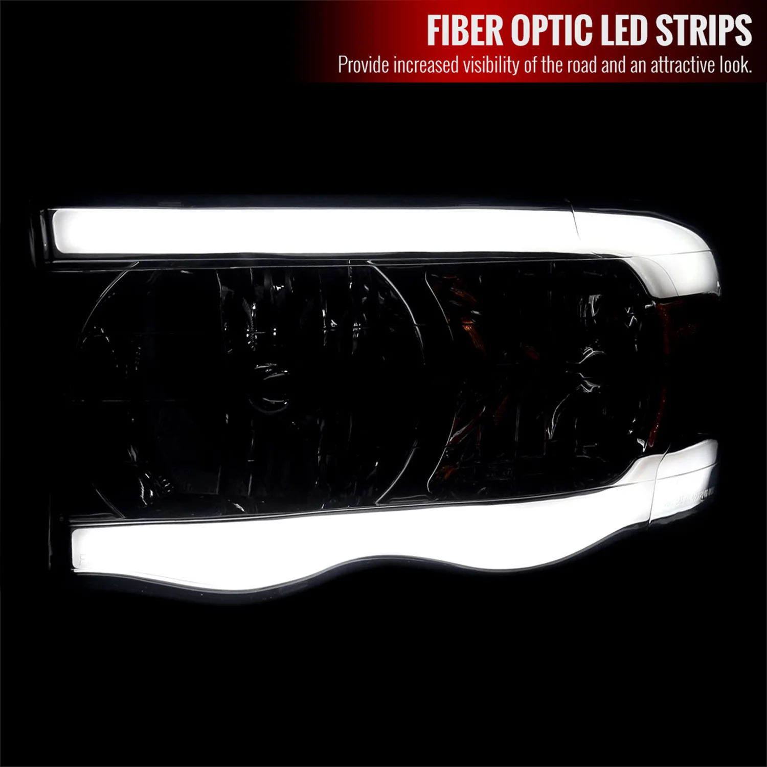 2002-2005 Dodge RAM 1500 /RAM 2500/3500 LED Tube Factory Headlights Smoked - Image 2