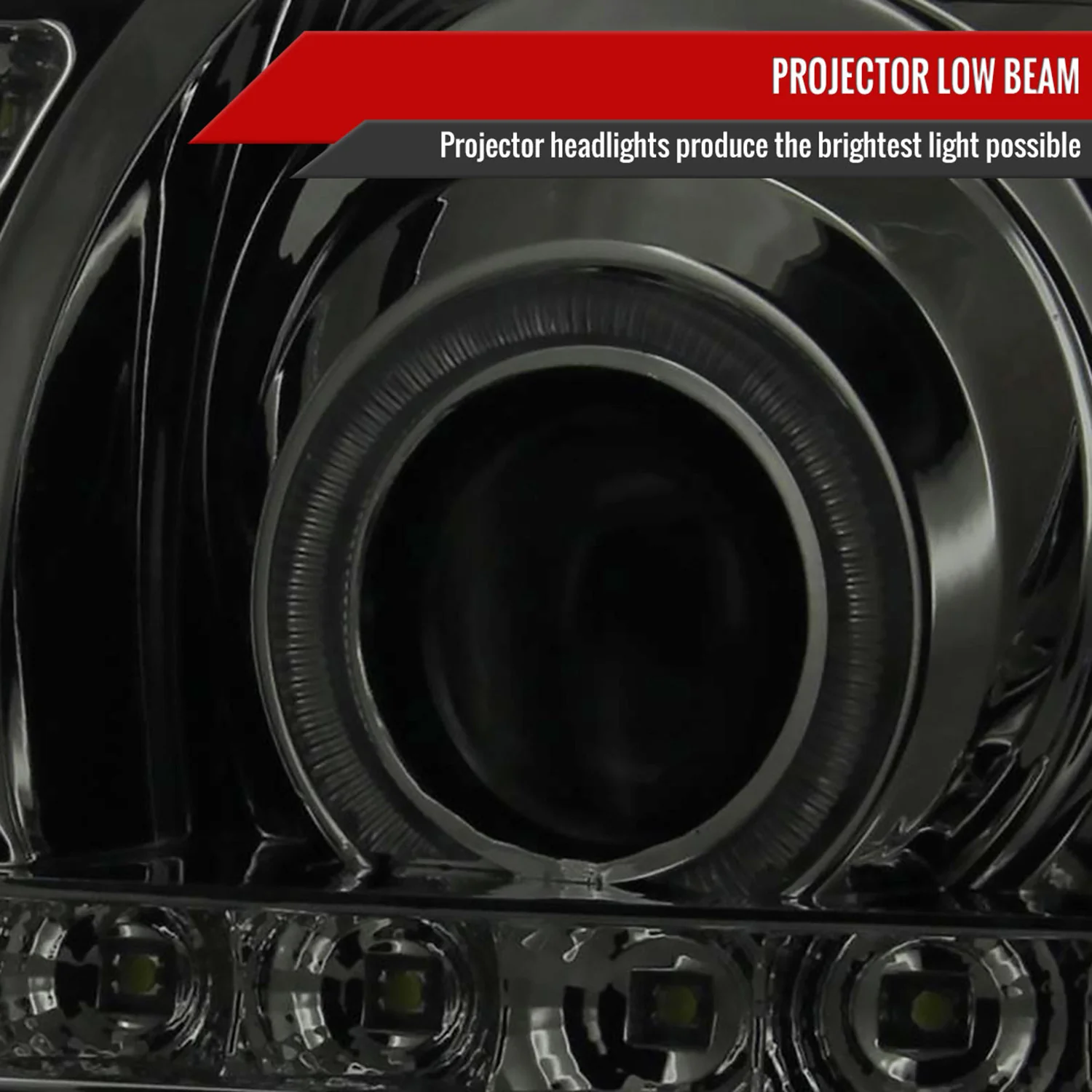 2002-2006 Cadillac Escalade Dual Halo Projector Headlights LED Light Smoke - Image 3