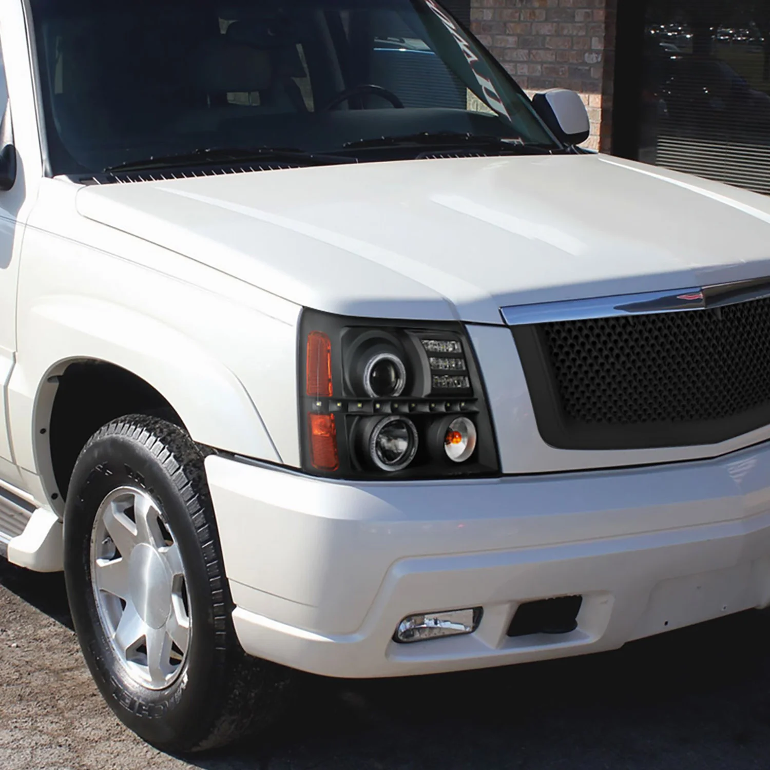 2002-2006 Cadillac Escalade Dual Halo Projector Headlights SMD LED Light Black - Image 9