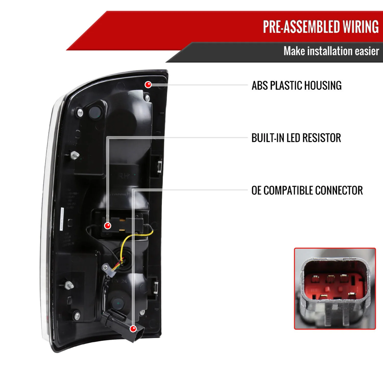 2002-2006 Dodge RAM 1500/2500/3500 Red LED Bar Tail Lights Matte Black/Clear - Image 7