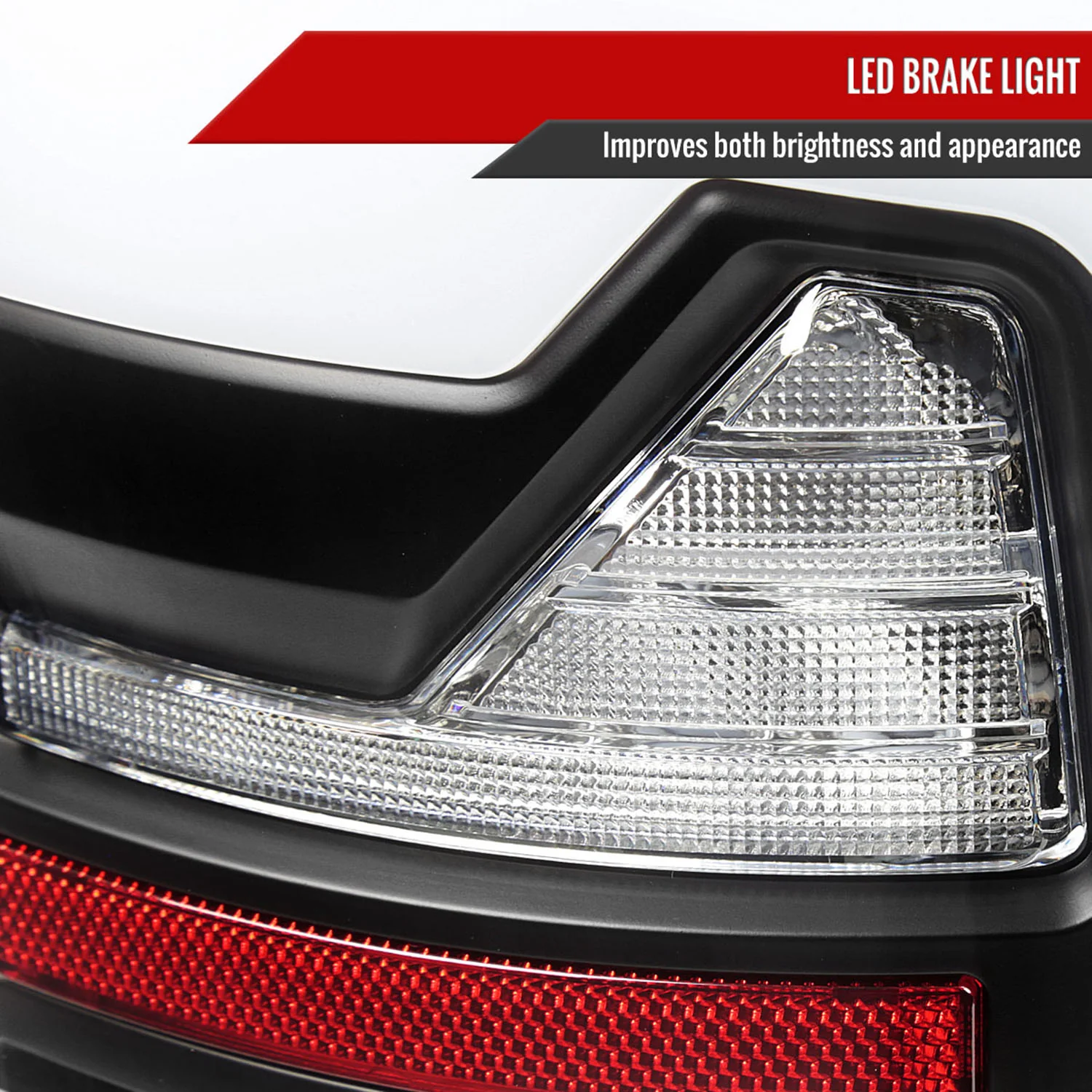 2002-2006 Dodge RAM 1500/2500/3500 White LED Bar Tail Lights Matte Black/Clear - Image 4