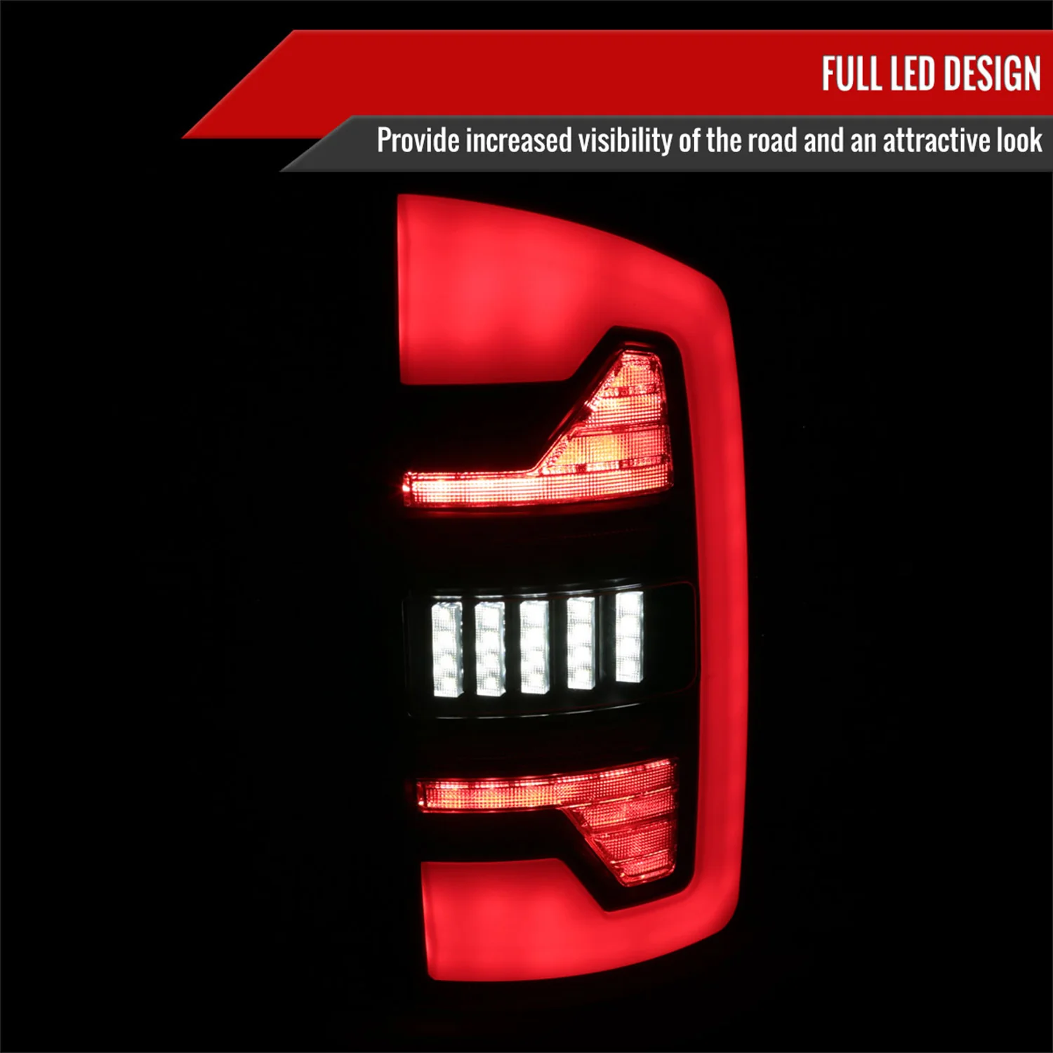 2002-2006 Dodge RAM 1500/2500/3500 White LED Bar Tail Lights Matte Black/Smoke - Image 2