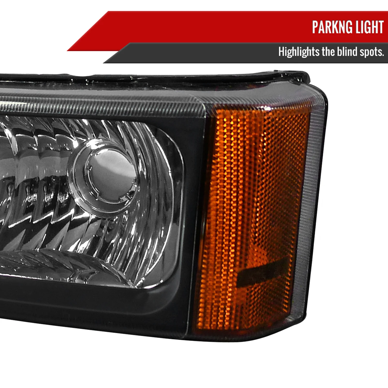 2002-2007 Chevy Silverado/Avalanche Bumper Lights Matte Black/Clear Lens - Image 5
