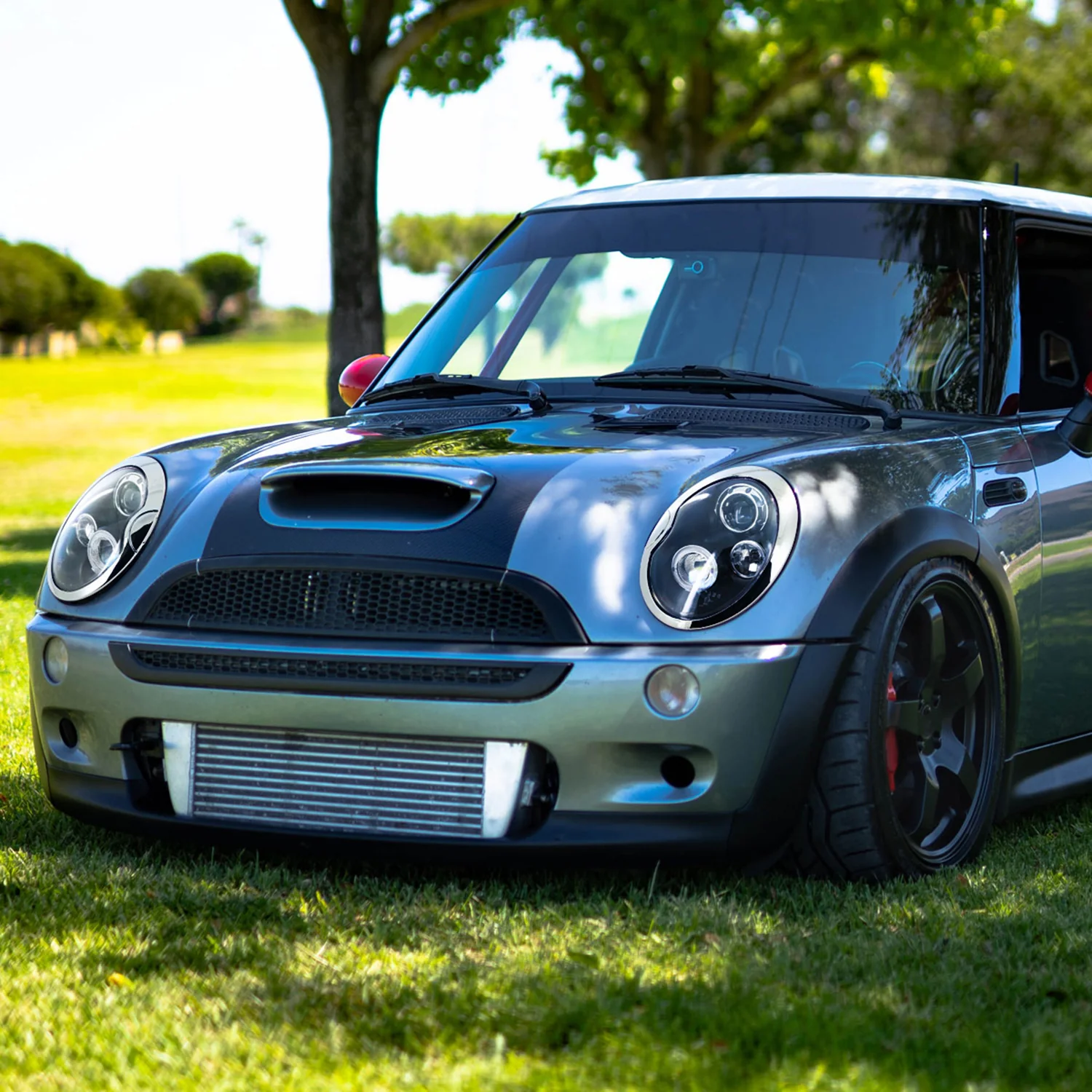 2002-2008 Mini Cooper R50 R53 R52 Single Halo Projector Headlights Matt Black - Image 9