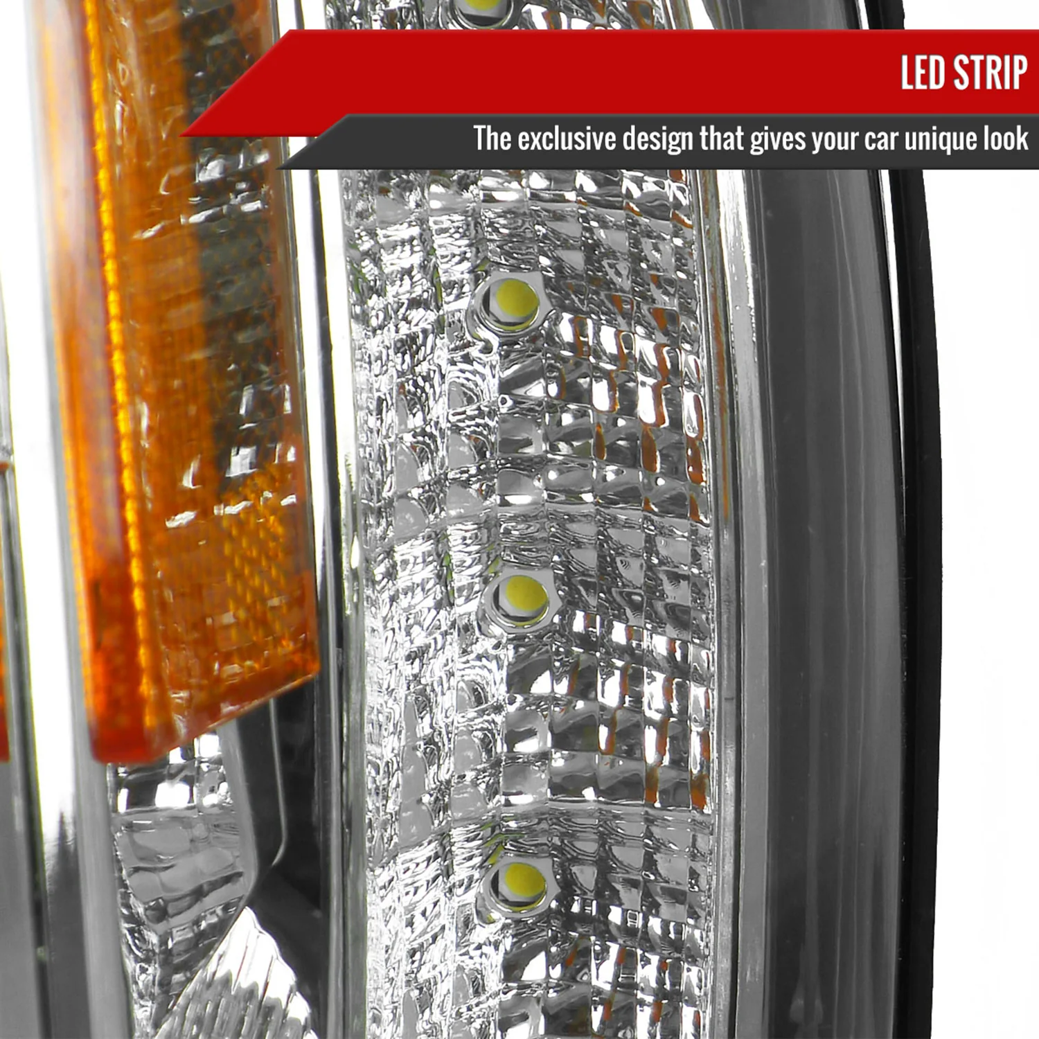 2002-2009 Chevy Trailblazer Projector Headlights LED Light Strip Chrome/Clear - Image 6