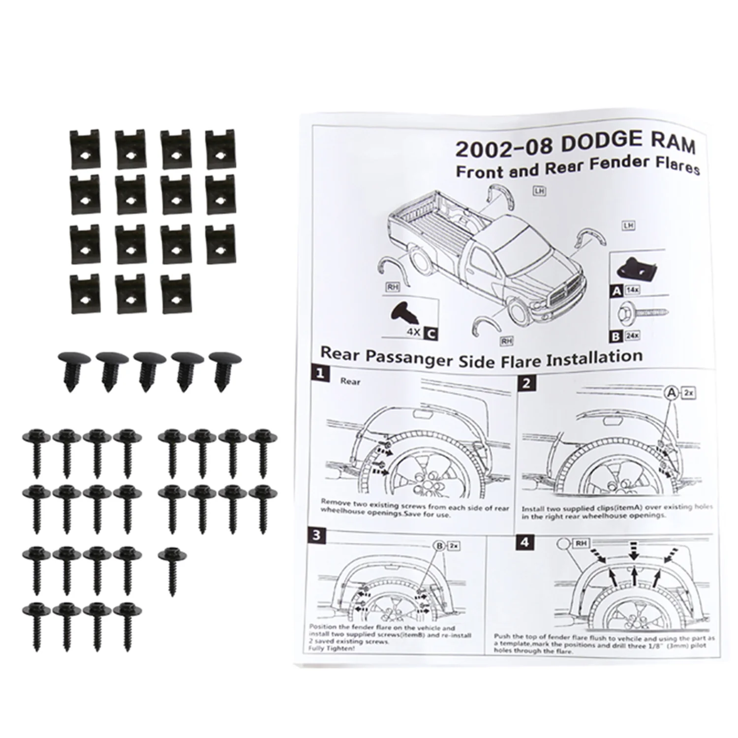 2002-2009 Dodge RAM Smooth Factory OE Style Fender Flares Wheel Protector - Image 9