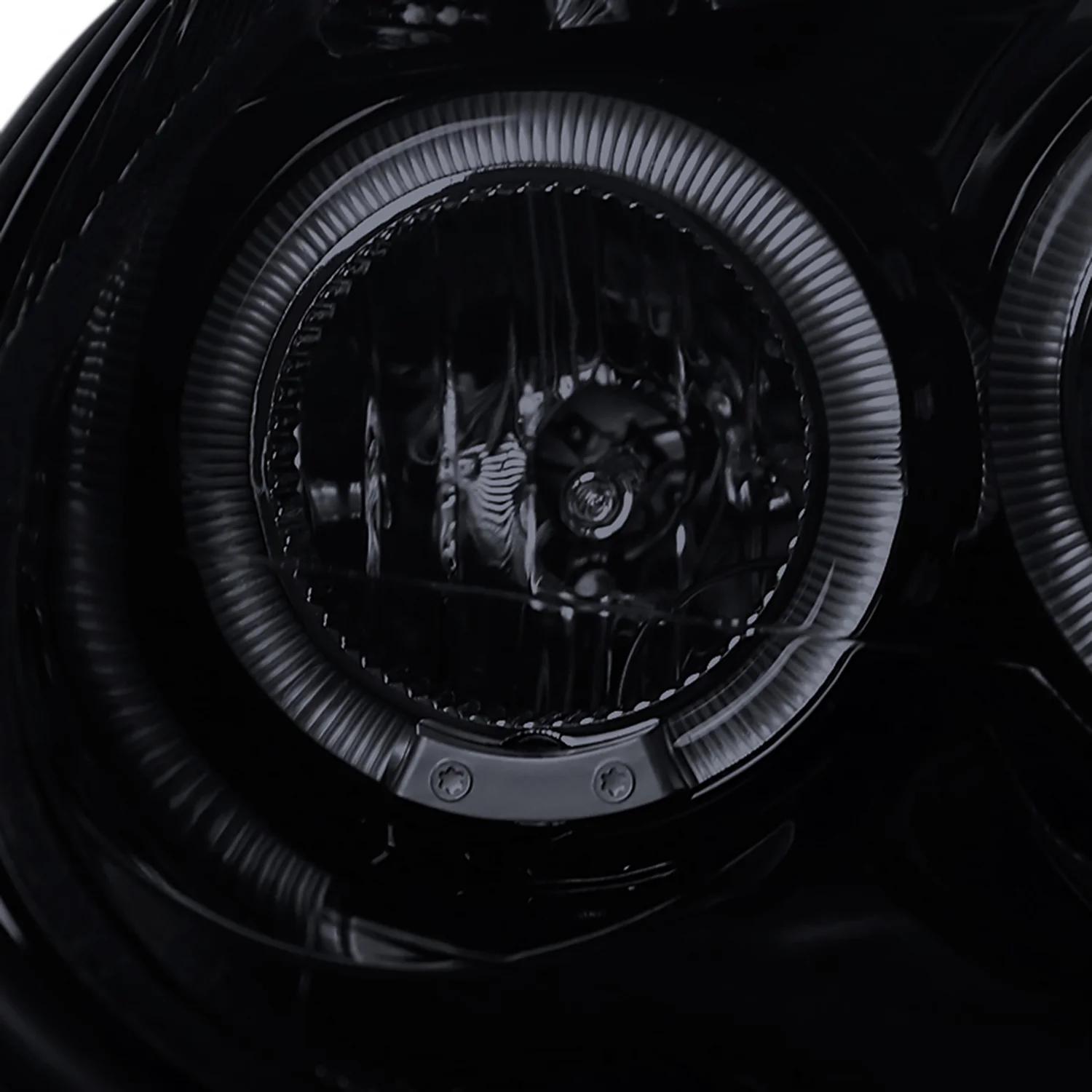 2003-2005 Dodge Neon Dual Halo Projector Headlights Glossy Black/Smoke Lens - Image 4