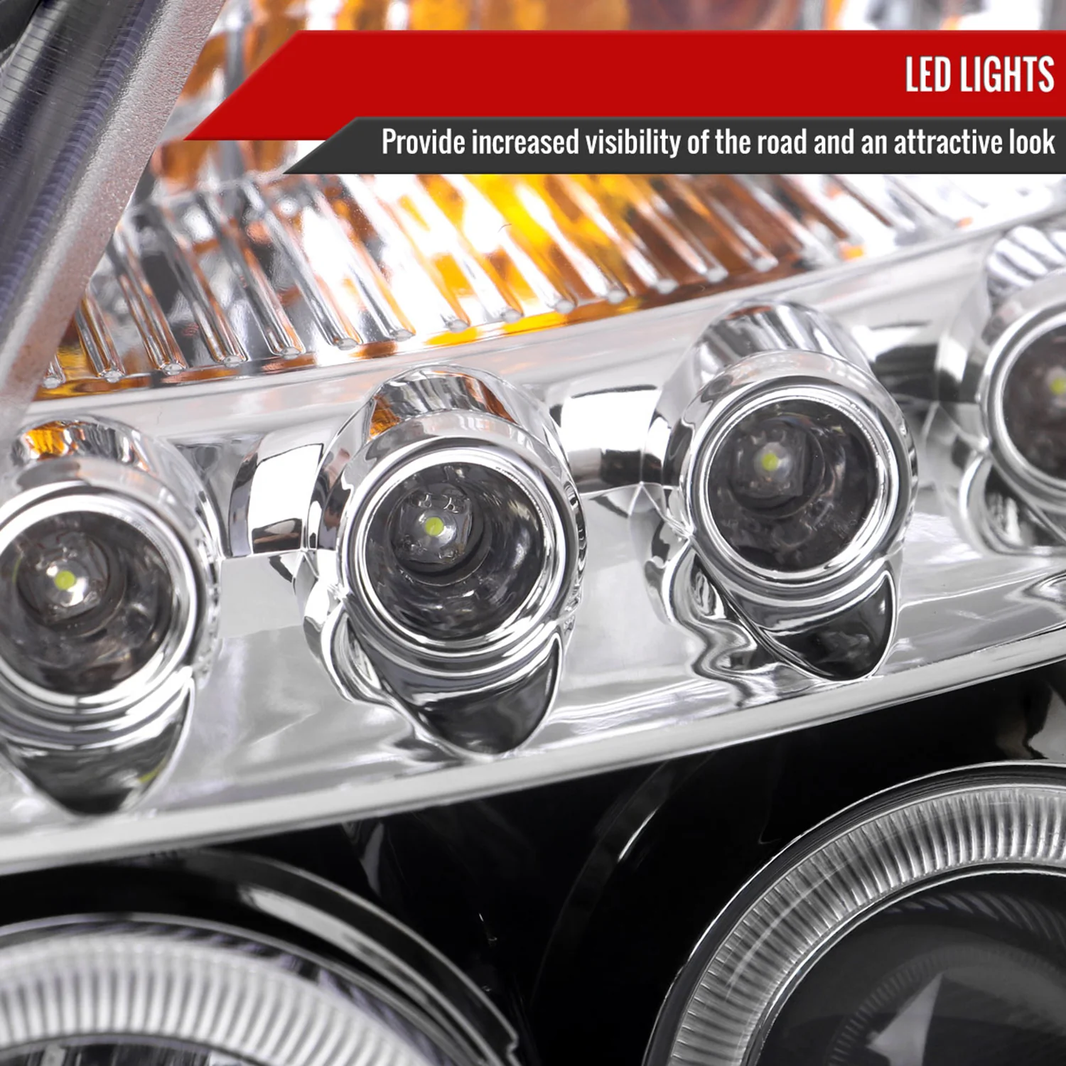 2003-2005 Nissan 350Z Dual Halo Projector Headlights Chrome/Clear Lens - Image 5