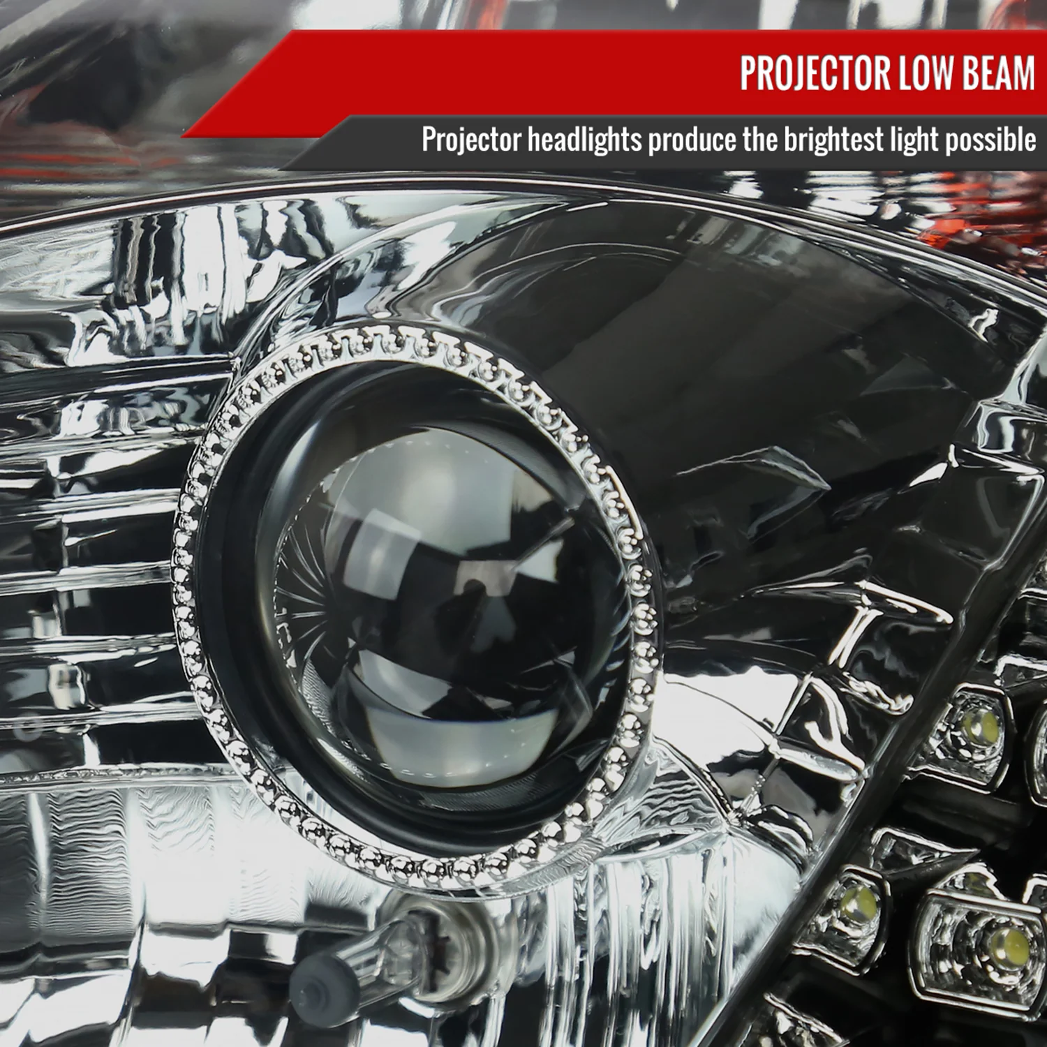 2003-2005 Nissan 350Z Projector Headlights w/ SMD LED Light Strip Chrome/Smoke - Image 3