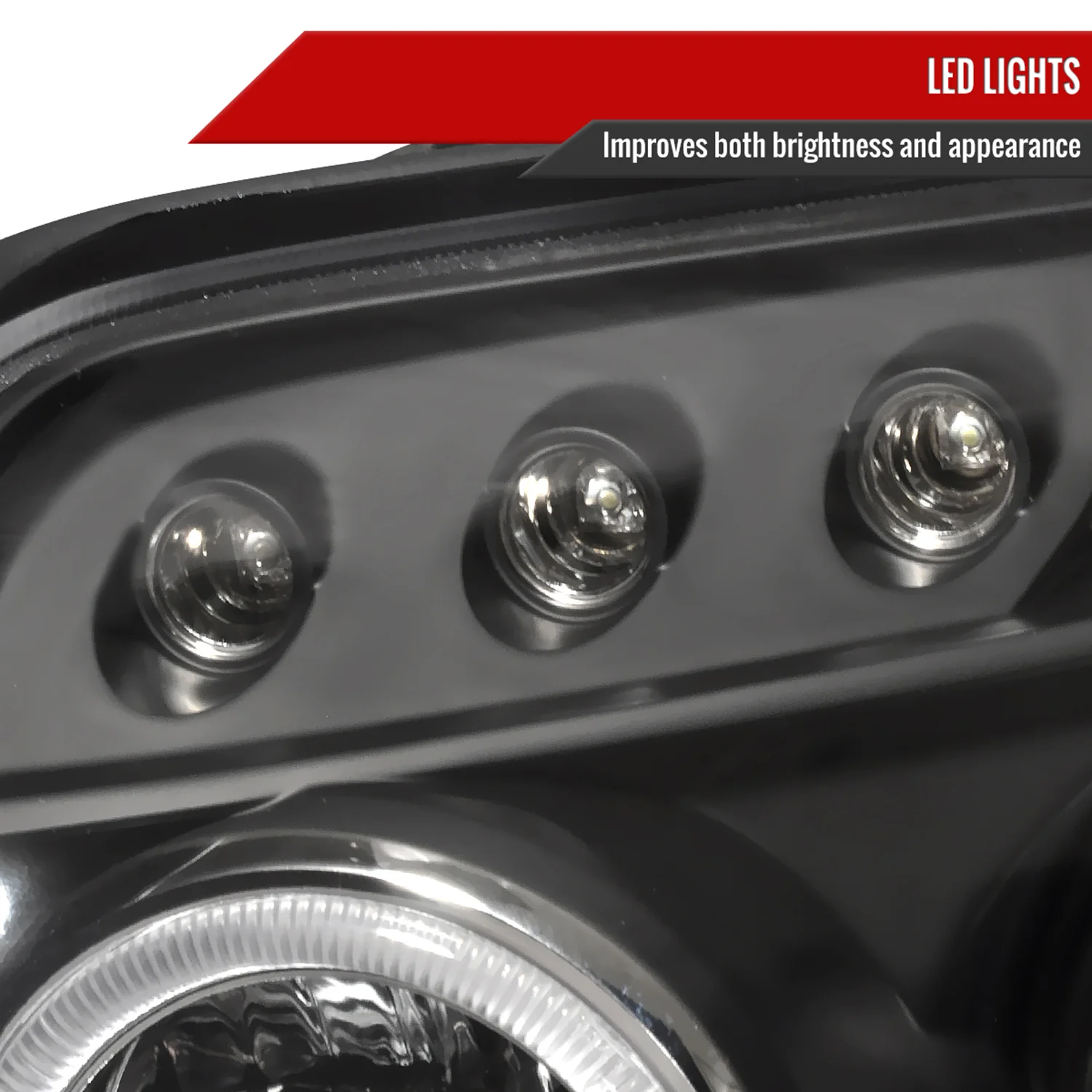 2003-2005 Toyota 4Runner Dual Halo Projector Headlights Matte Black/Clear Lens - Image 5