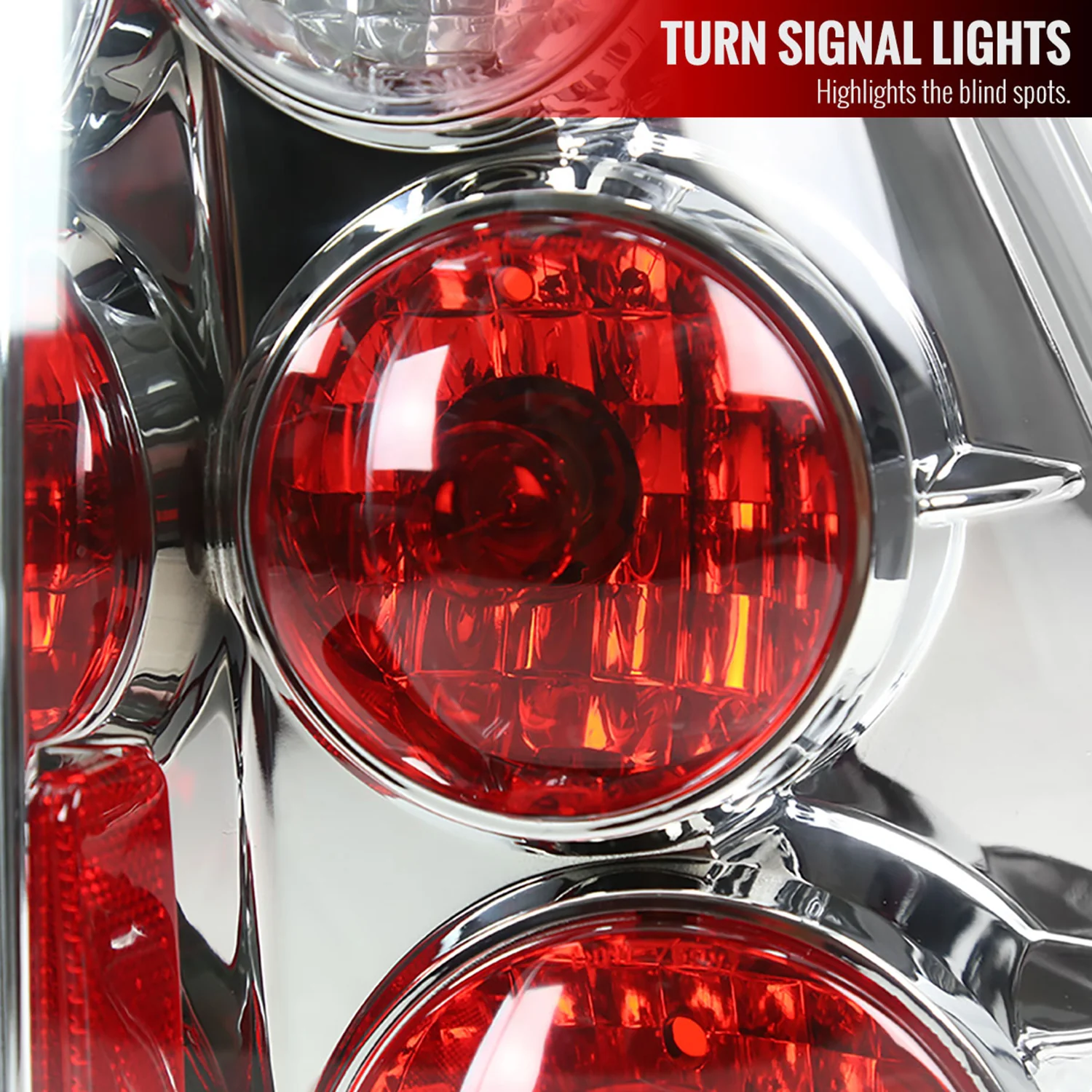 2003-2005 Toyota 4Runner Tail Lights Chrome Housing/Clear Lens - Image 3