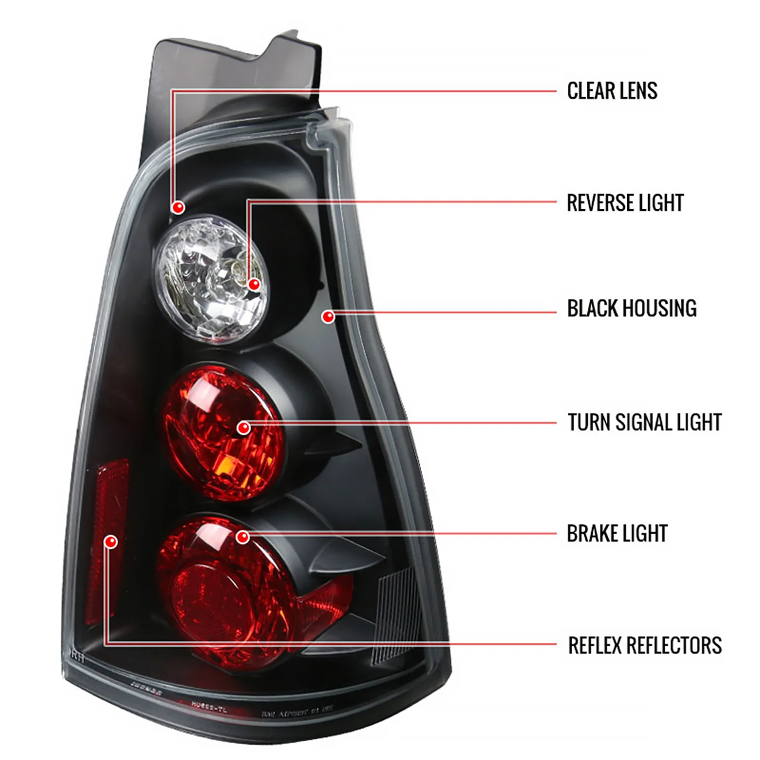 2003-2005 Toyota 4Runner Tail Lights Matte Black Housing/Clear Lens - Image 7