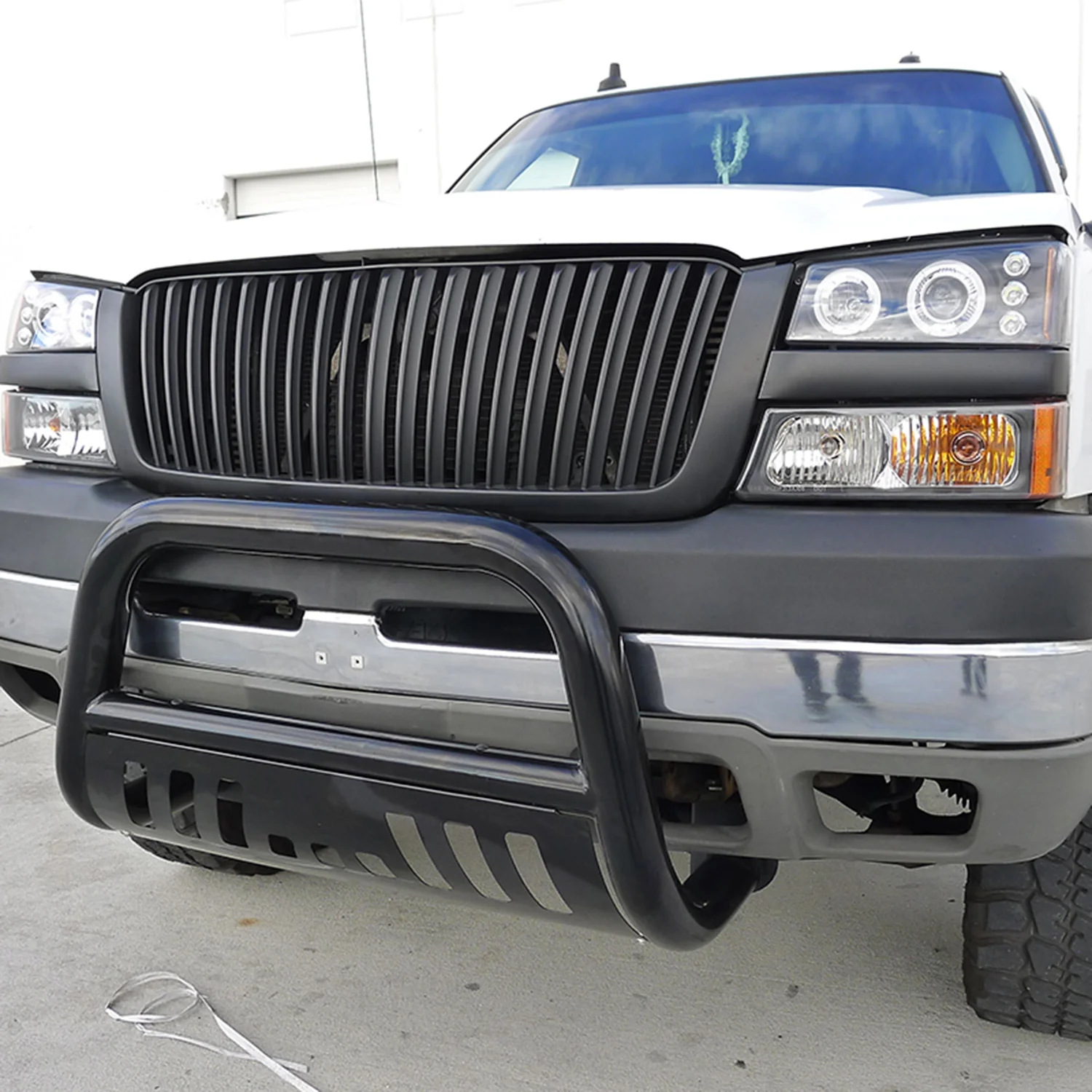 2003-2006 Chevy Silverado/Avalanche Matte Black ABS Conversion Vertical Grille - Image 10