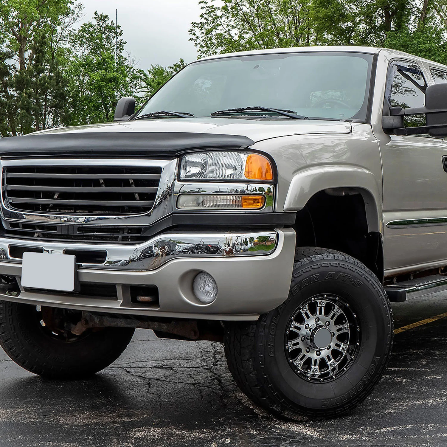 2003-2006 GMC Sierra / 2007 Sierra Classic H10 Fog Lights Kit Chrome/Clear - Image 10