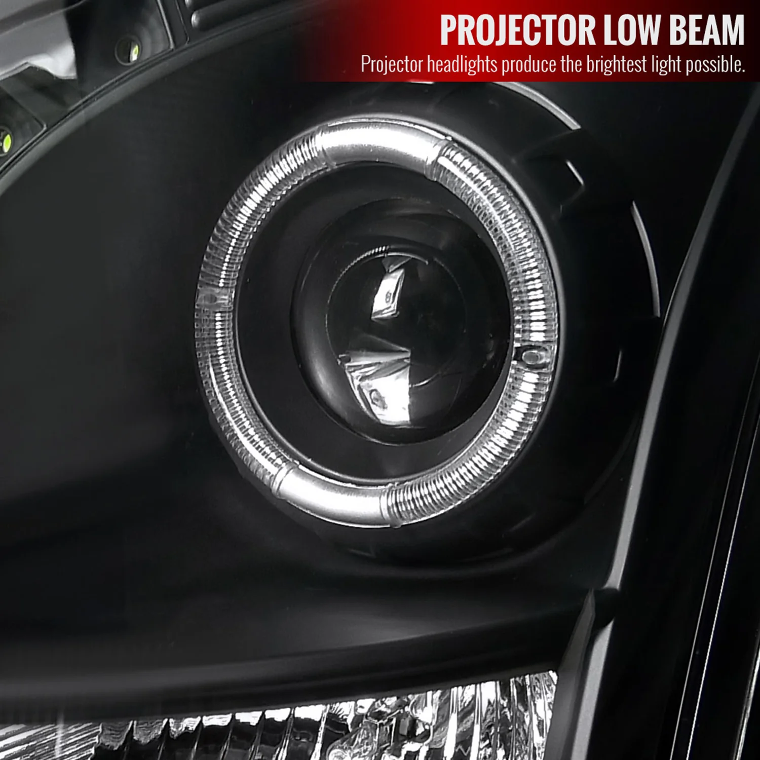 2003-2007 Cadillac CTS Halo Projector Headlights Matte Black/Clear Lens - Image 3