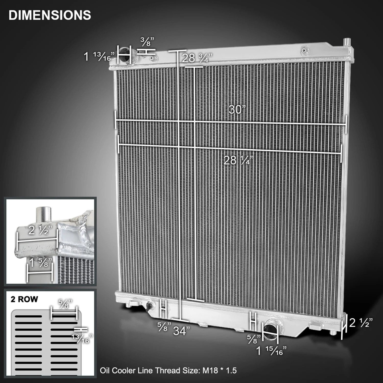 2003-2007 Ford F250/350/450 /03-2005 Excursion 6.0L Diesel 2Row Cooling Radiator - Image 9
