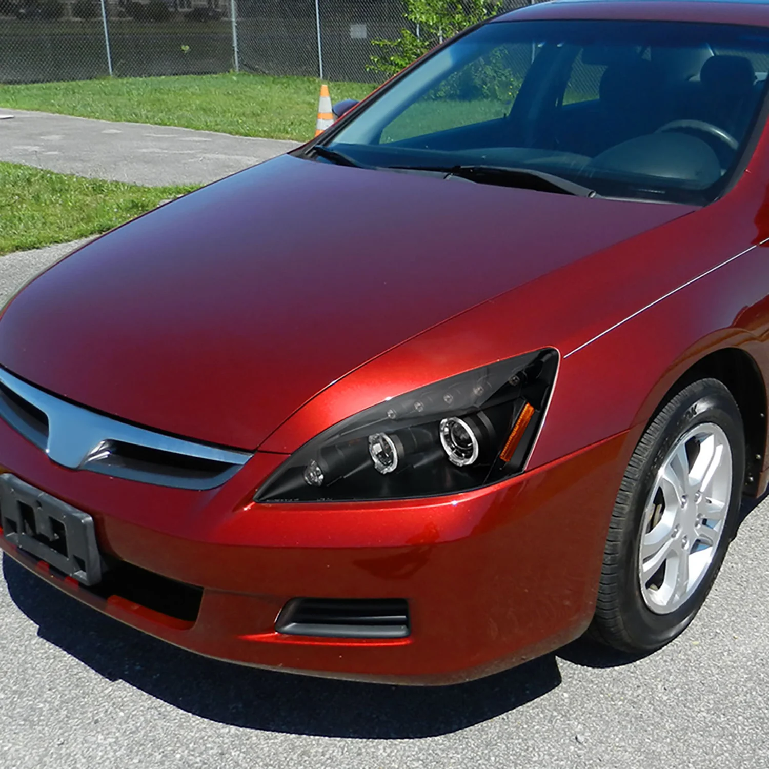 2003-2007 Honda Accord Dual Halo Projector Headlights Matte Black/Clear Lens - Image 10